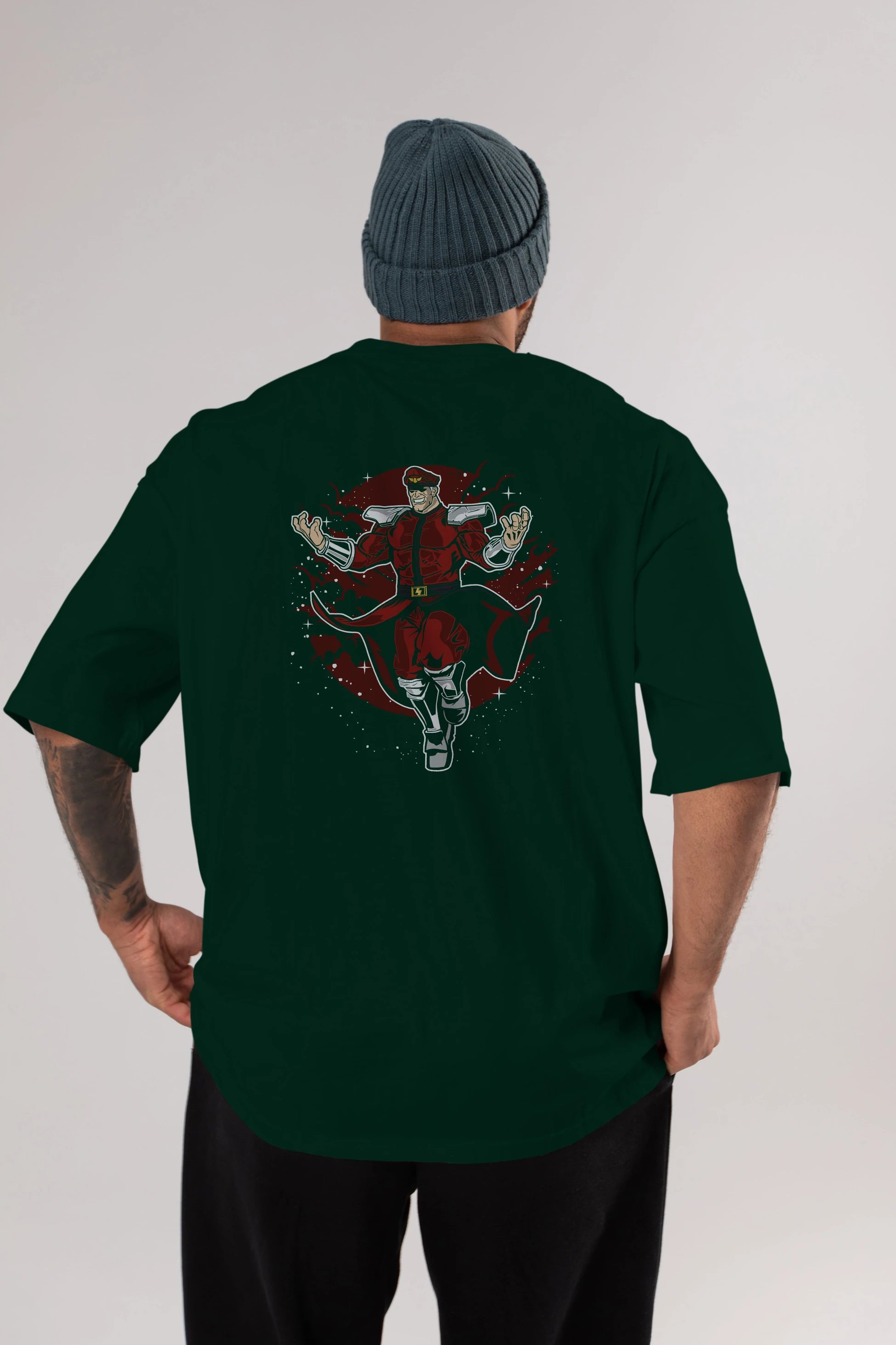 M BISON Arka Baskılı Oversize t-shirt Erkek Kadın Unisex %100 Pamuk