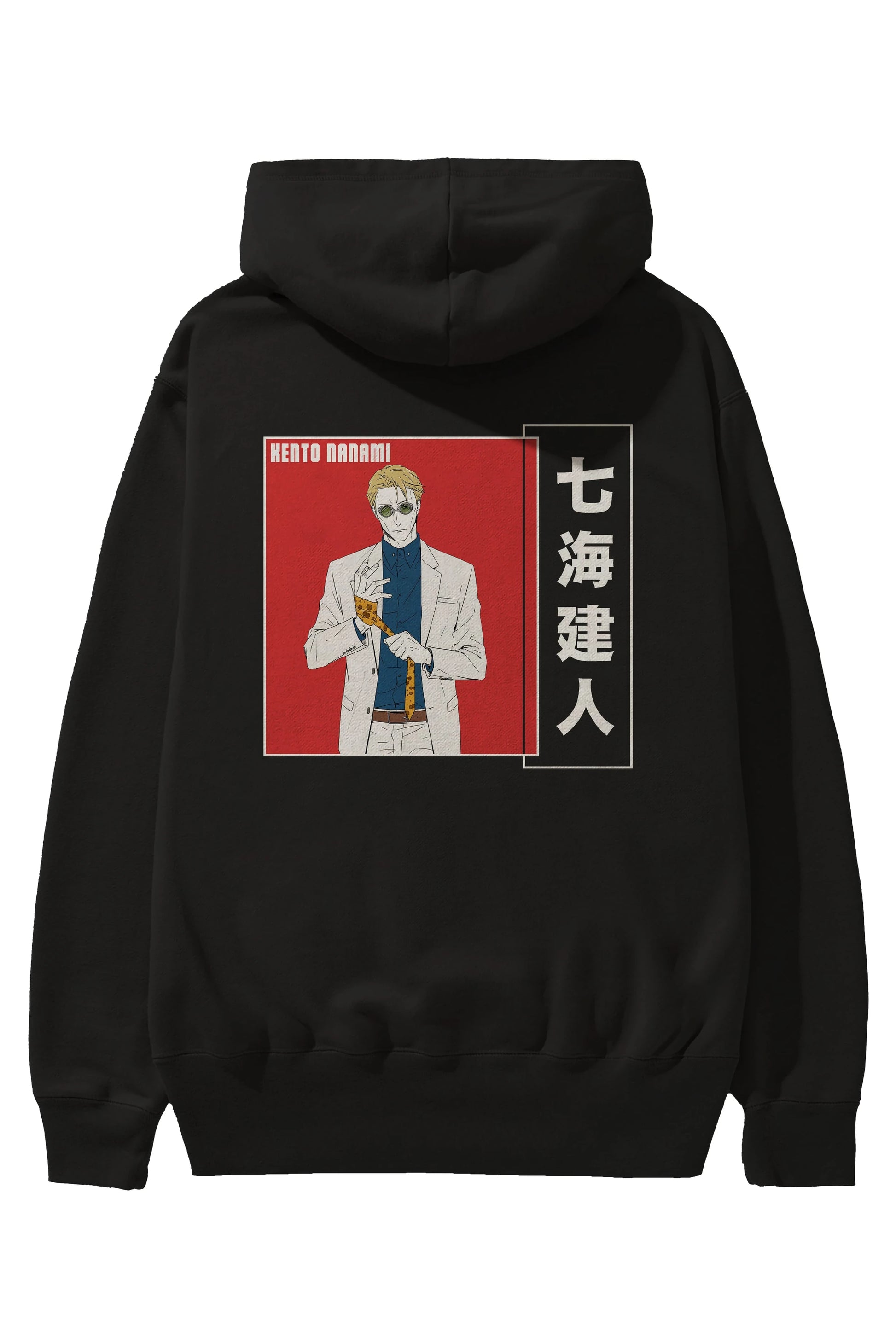 Kento Nanami 1 Anime Arka Baskılı Hoodie Oversize Kapüşonlu Sweatshirt Erkek Kadın Unisex