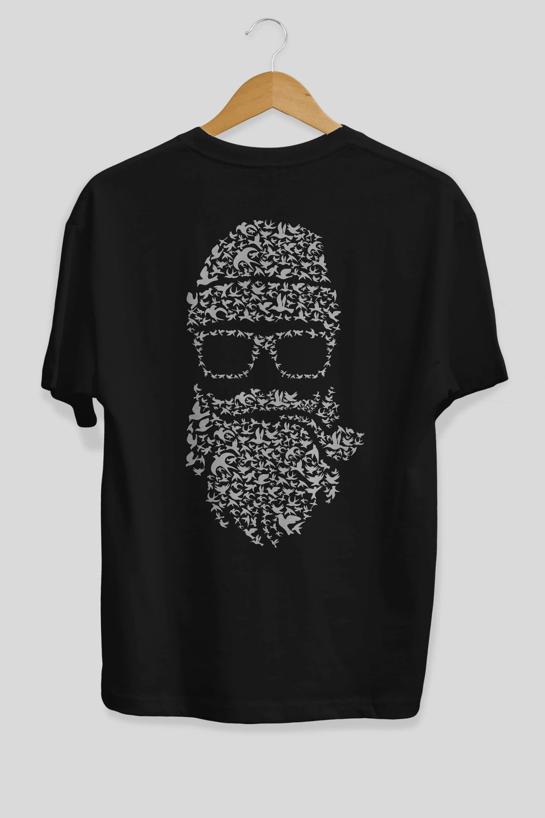 Birds Beard Arka Baskılı Oversize t-shirt %100 pamuk Erkek Kadın Unisex