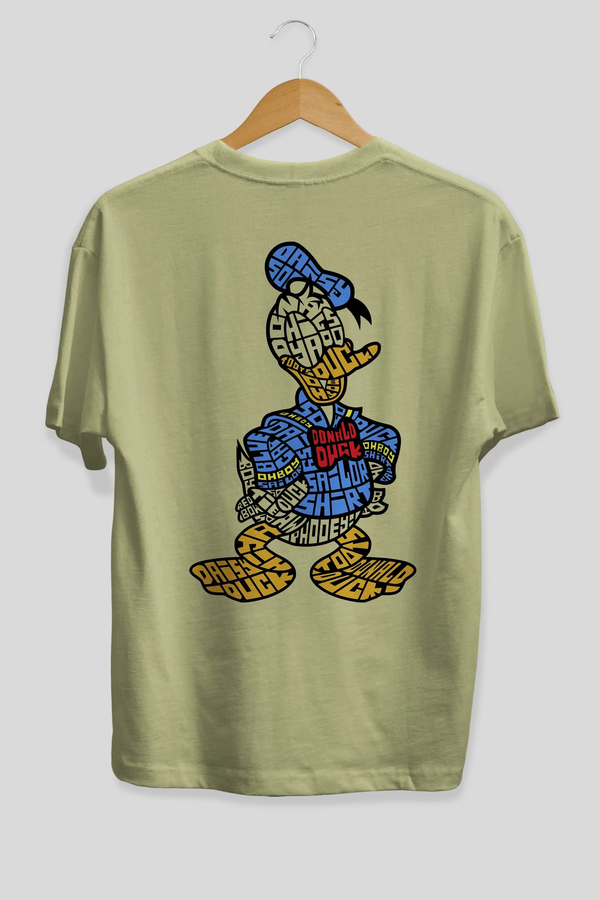 Donald Arka Baskılı Oversize t-shirt %100 pamuk Erkek Kadın Unisex