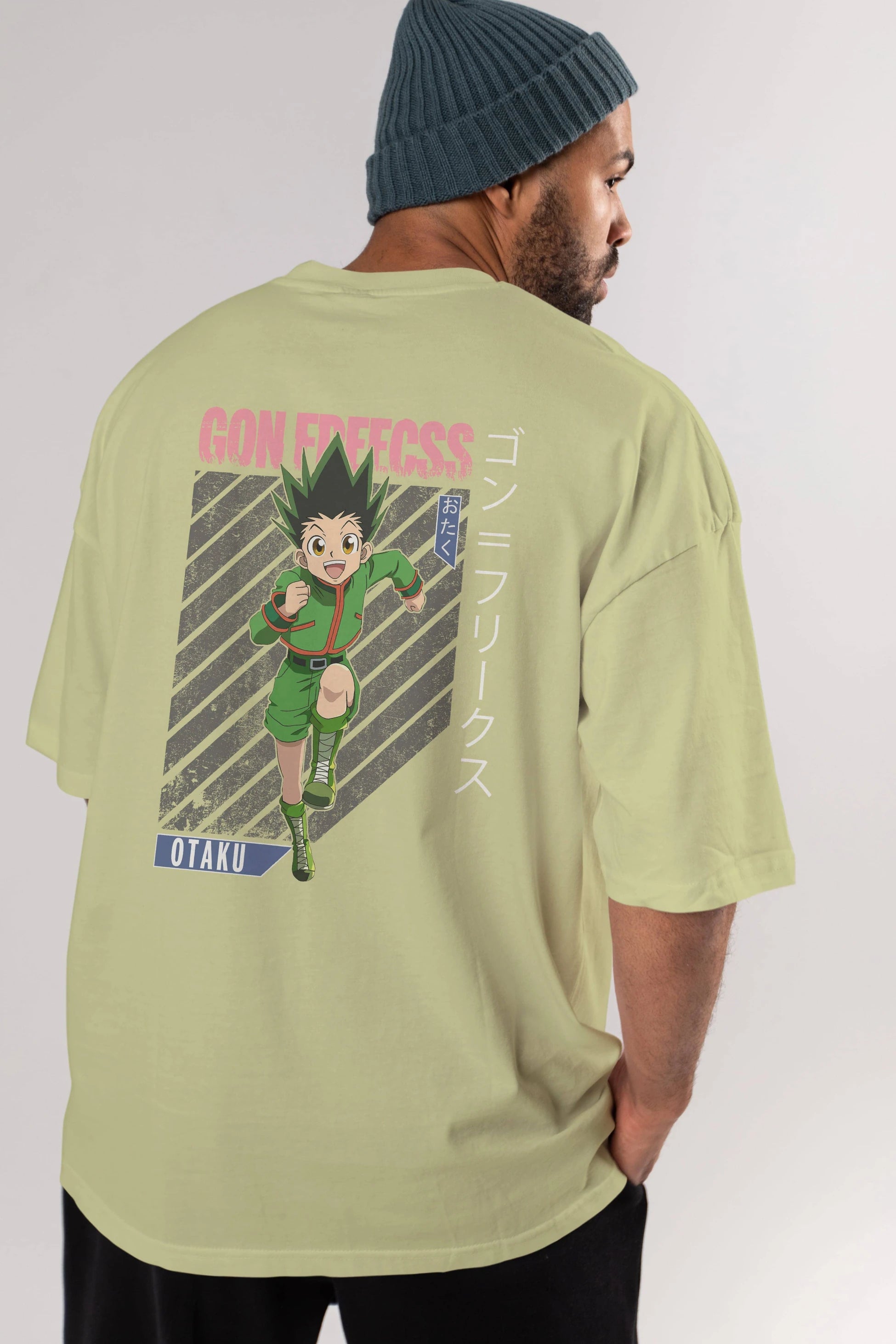 Gon Freecss HUNTER X HUNTER Anime Arka Baskılı Oversize t-shirt Erkek Kadın Unisex