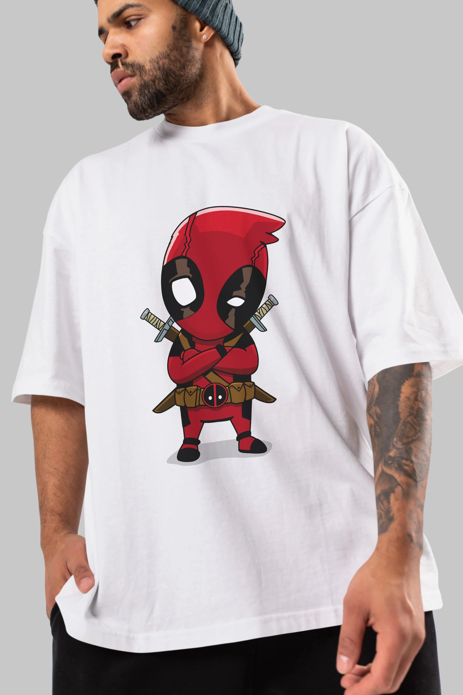 Deadpool (19) Ön Baskılı Oversize t-shirt Erkek Kadın Unisex %100 Pamuk Bisiklet Yaka tişort