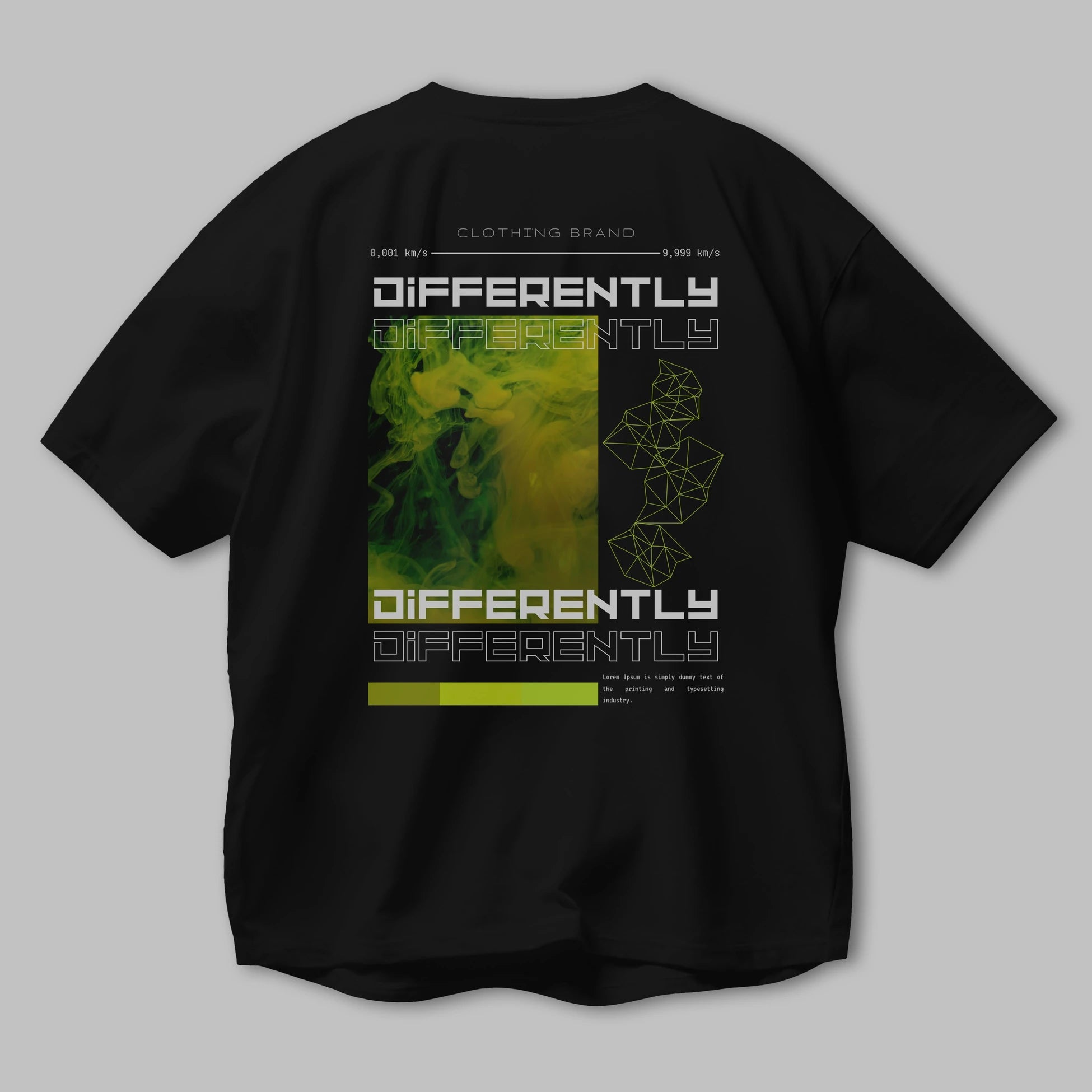 Differently Yazılı Arka Baskılı Oversize t-shirt Erkek Kadın Unisex