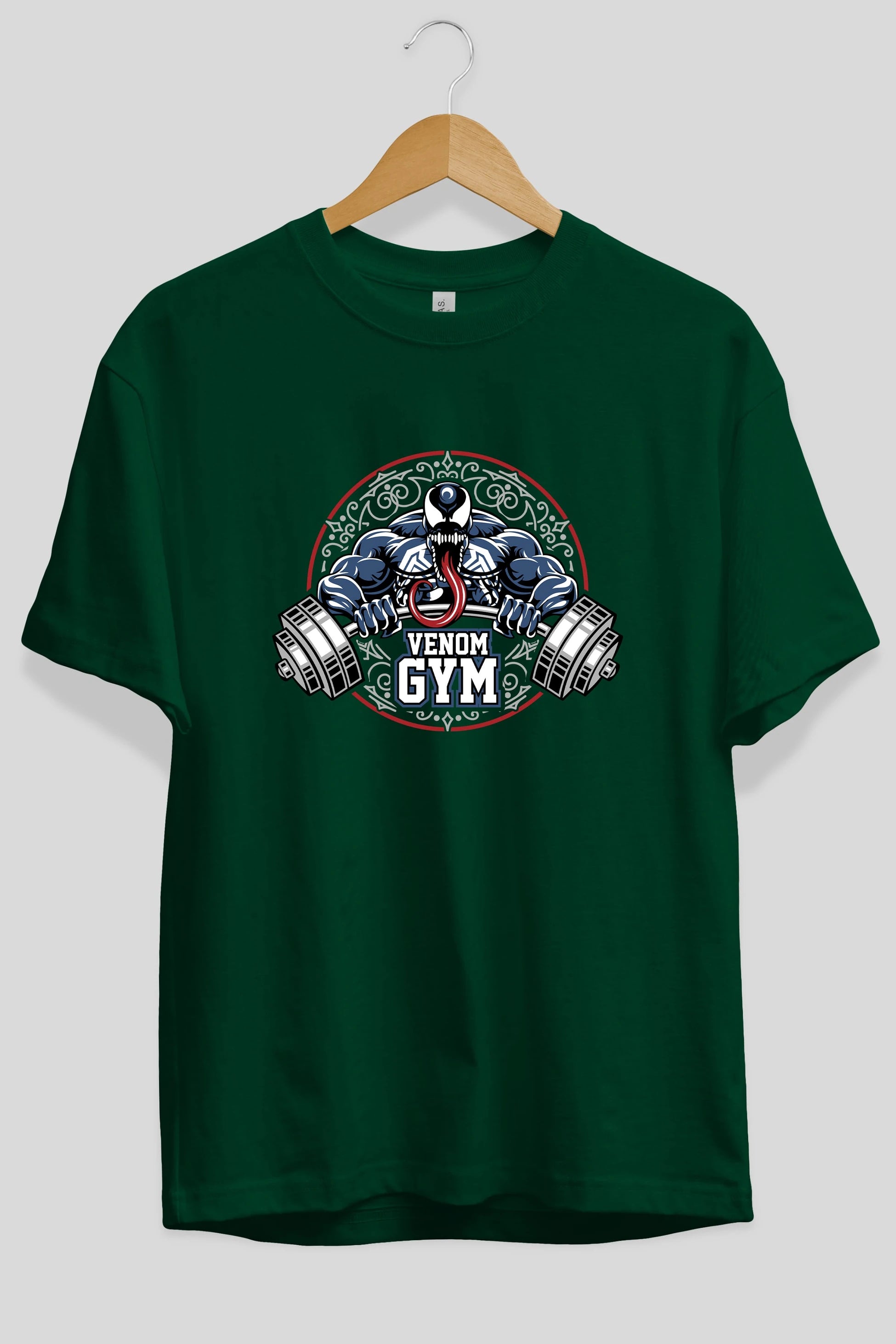 Venom GYM Ön Baskılı Oversize t-shirt Erkek Kadın Unisex %100 Pamuk Bisiklet Yaka tişort