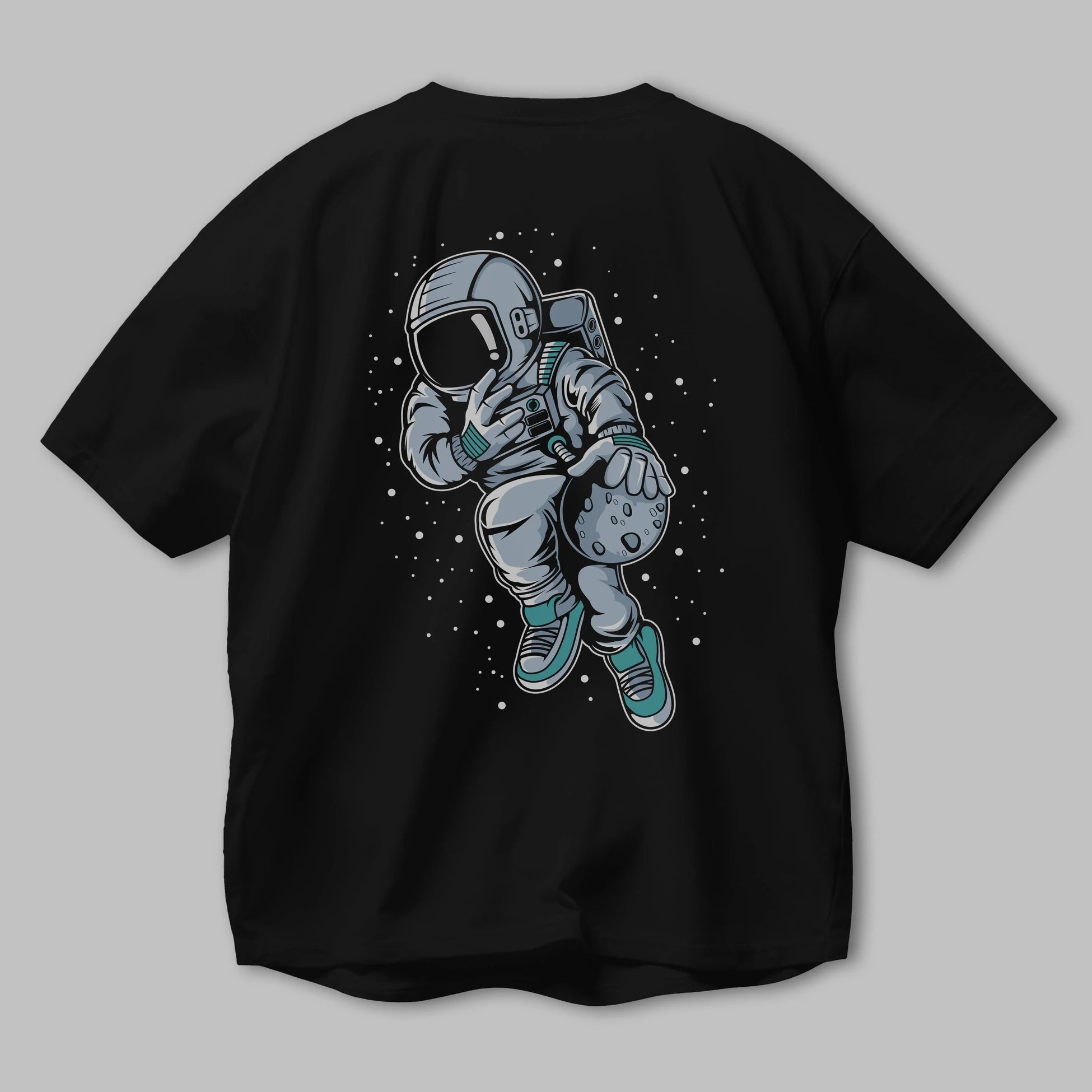 Astronaut Basketball (2) Arka Baskılı Oversize t-shirt Erkek Kadın Unisex