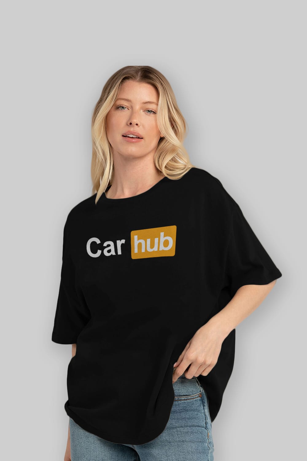 Car Hub Ön Baskılı Oversize t-shirt %100 pamuk Erkek Kadın Unisex