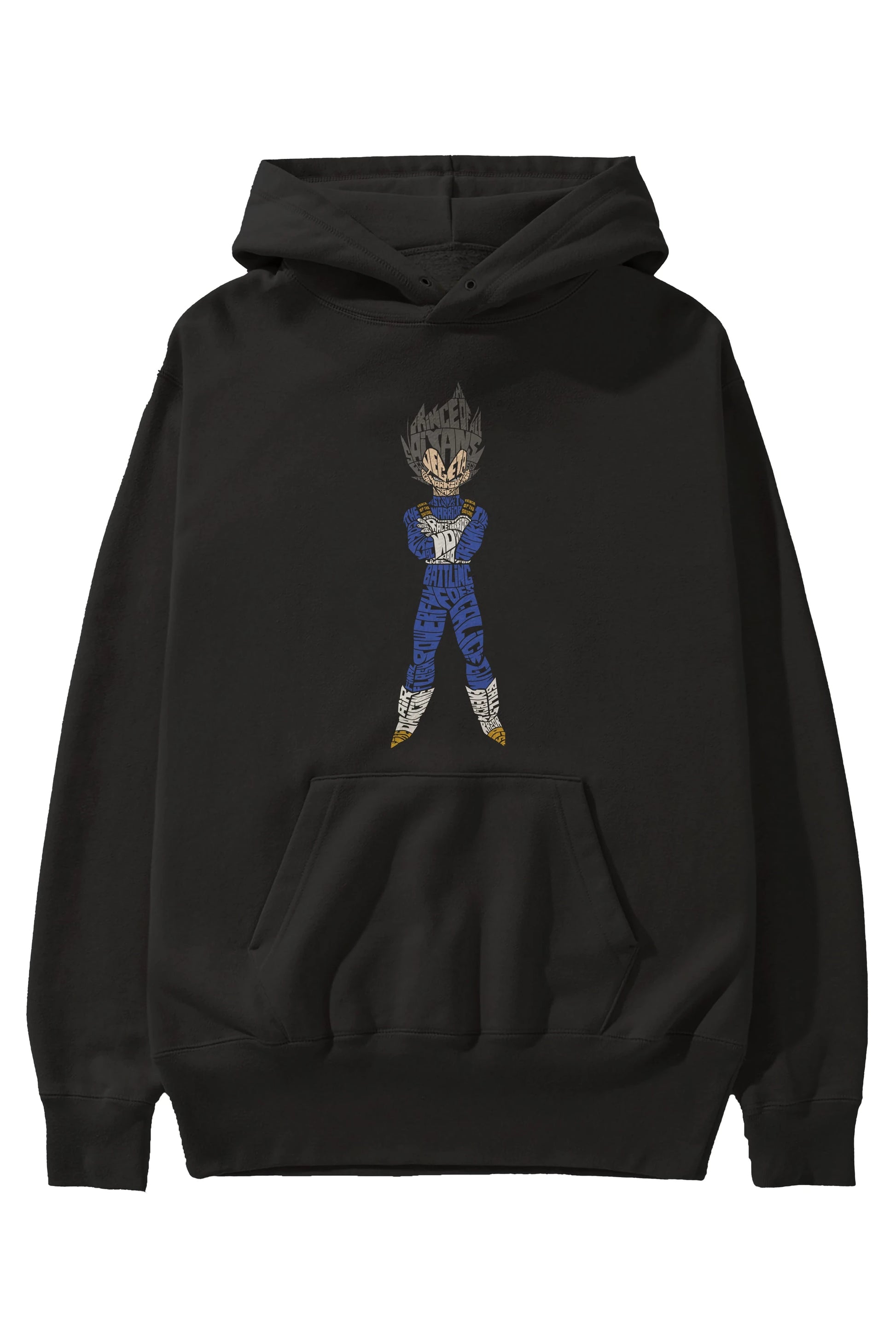 Vegeta Ön Baskılı Hoodie Oversize Kapüşonlu Sweatshirt Erkek Kadın Unisex