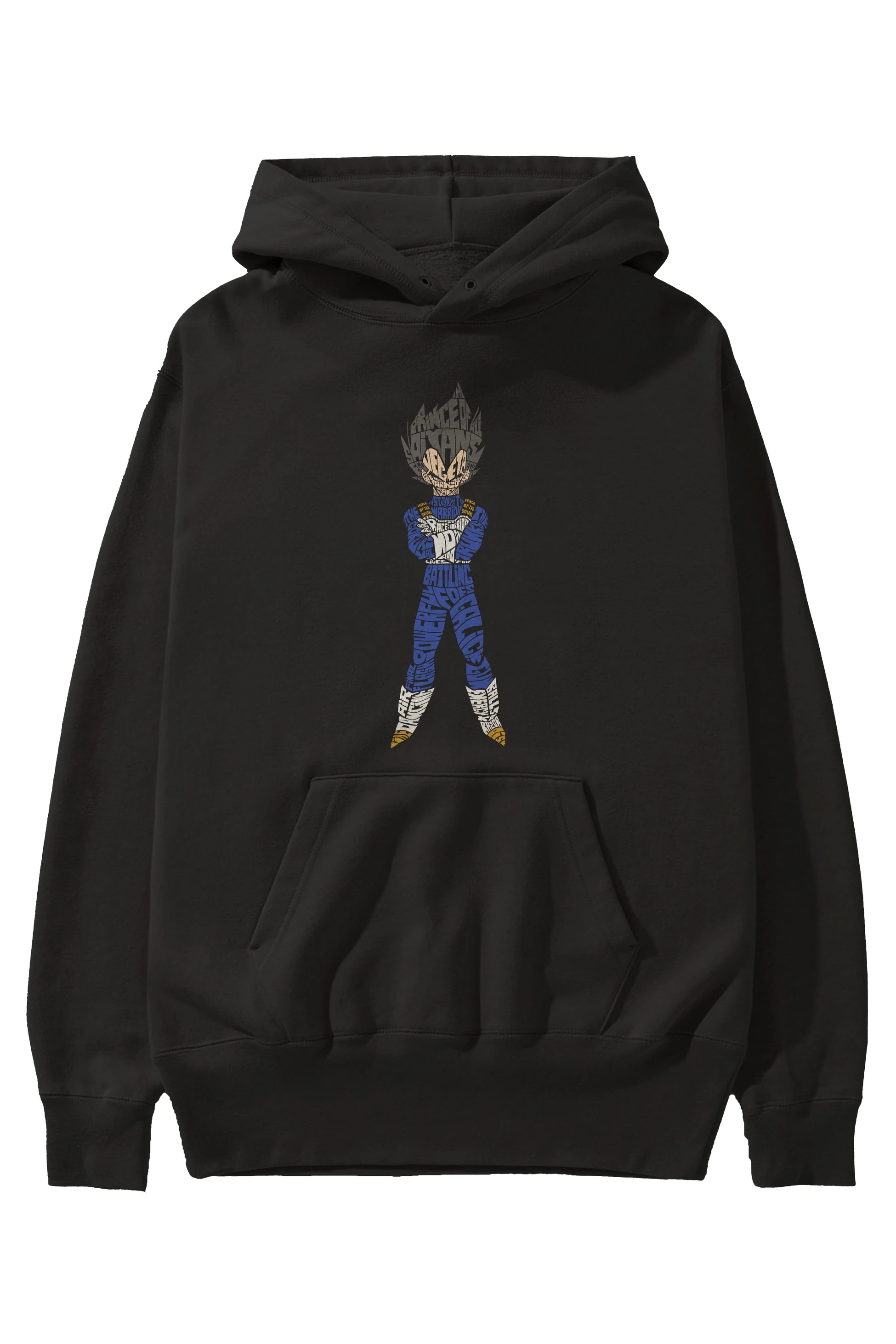 Vegeta Ön Baskılı Hoodie Oversize Kapüşonlu Sweatshirt Erkek Kadın Unisex