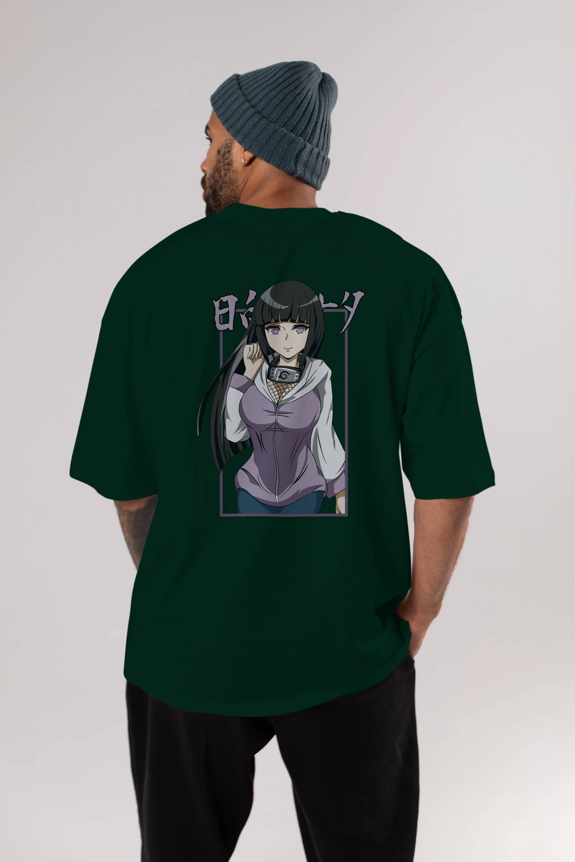 Hinata NARUTO Anime Arka Baskılı Oversize t-shirt Erkek Kadın Unisex