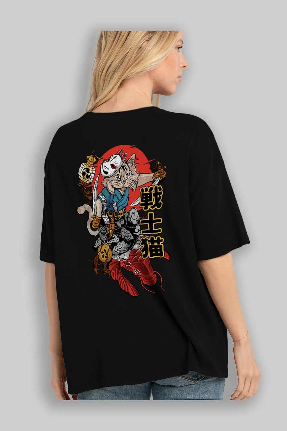 TRIBAL (2) Anime Arka Baskılı Oversize t-shirt Erkek Kadın Unisex