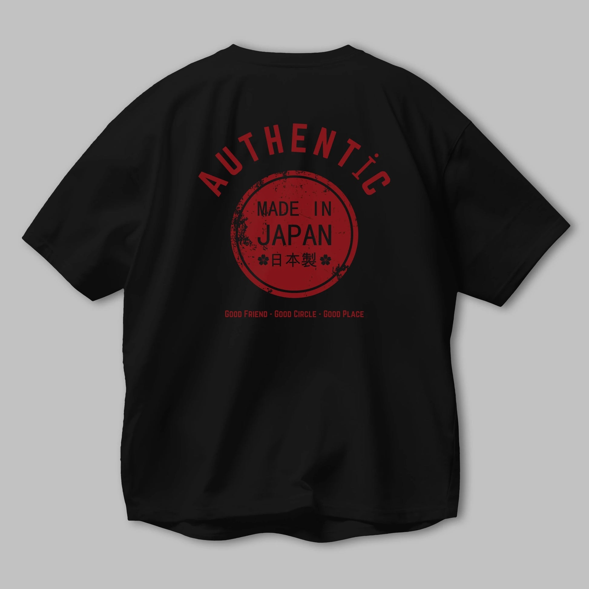 Authentic Japan Style Arka Baskılı Oversize t-shirt Erkek Kadın Unisex