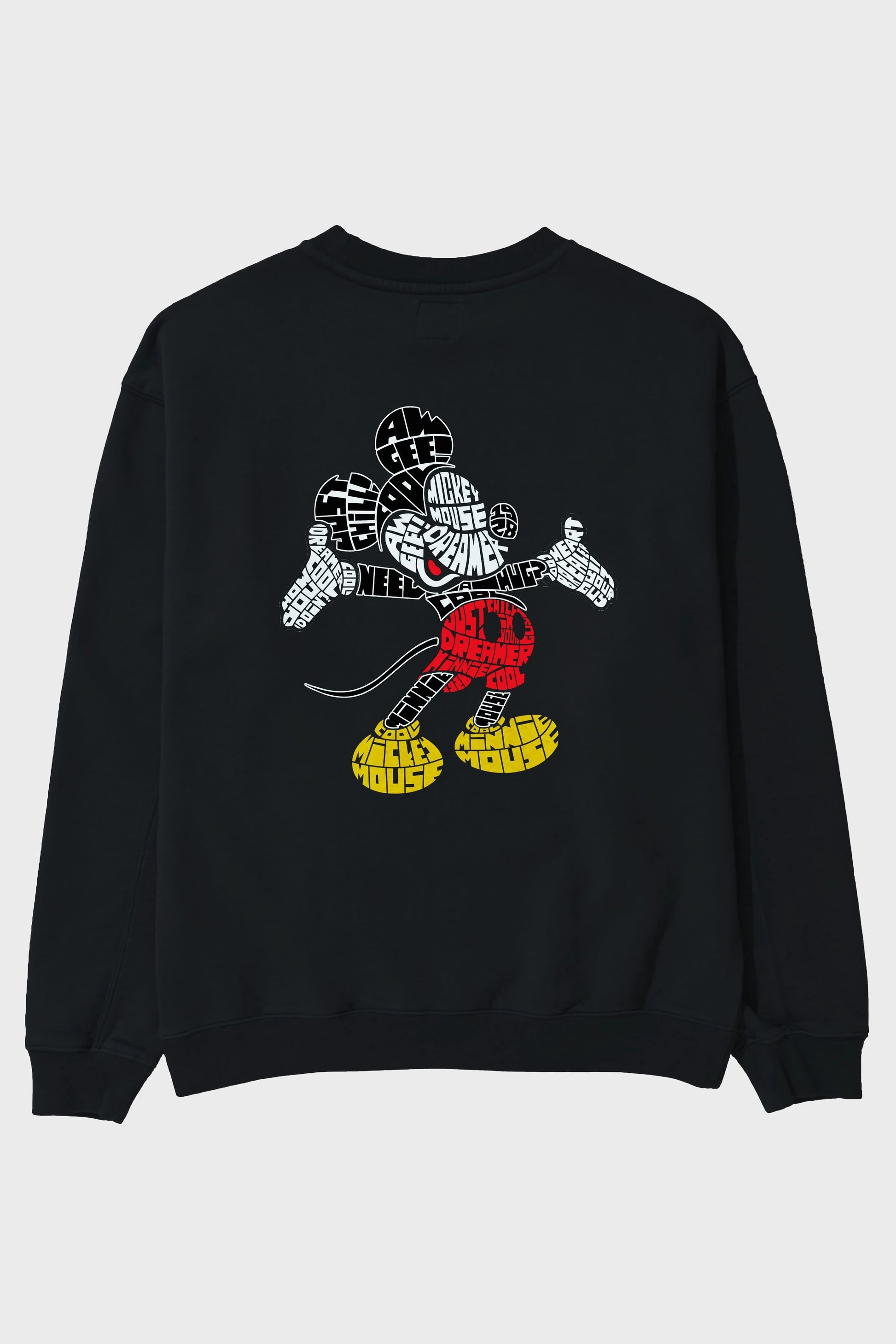 Mickey Arka Baskılı Oversize Sweatshirt Erkek Kadın Unisex