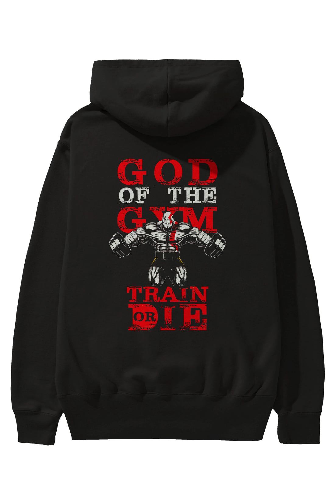 God of The GYM Arka Baskılı Hoodie Oversize Kapüşonlu Sweatshirt Erkek Kadın Unisex