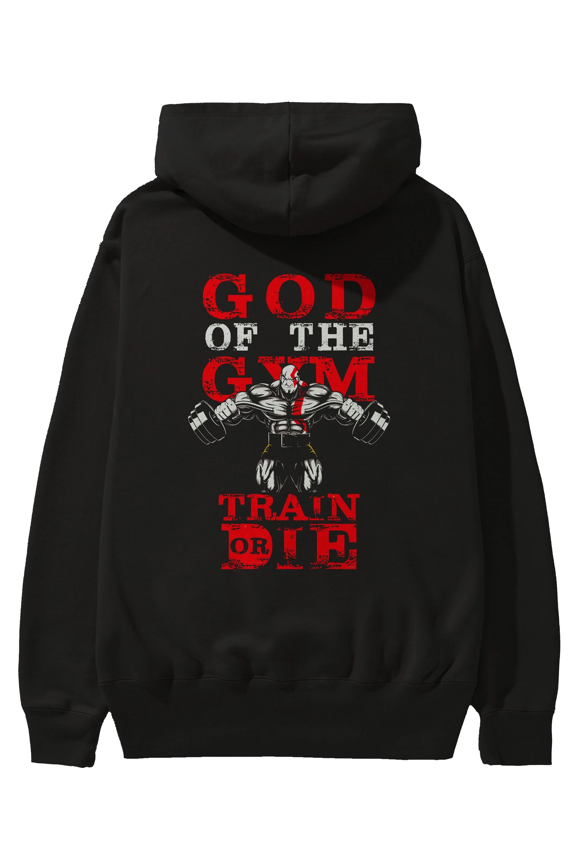 God of The GYM Arka Baskılı Hoodie Oversize Kapüşonlu Sweatshirt Erkek Kadın Unisex