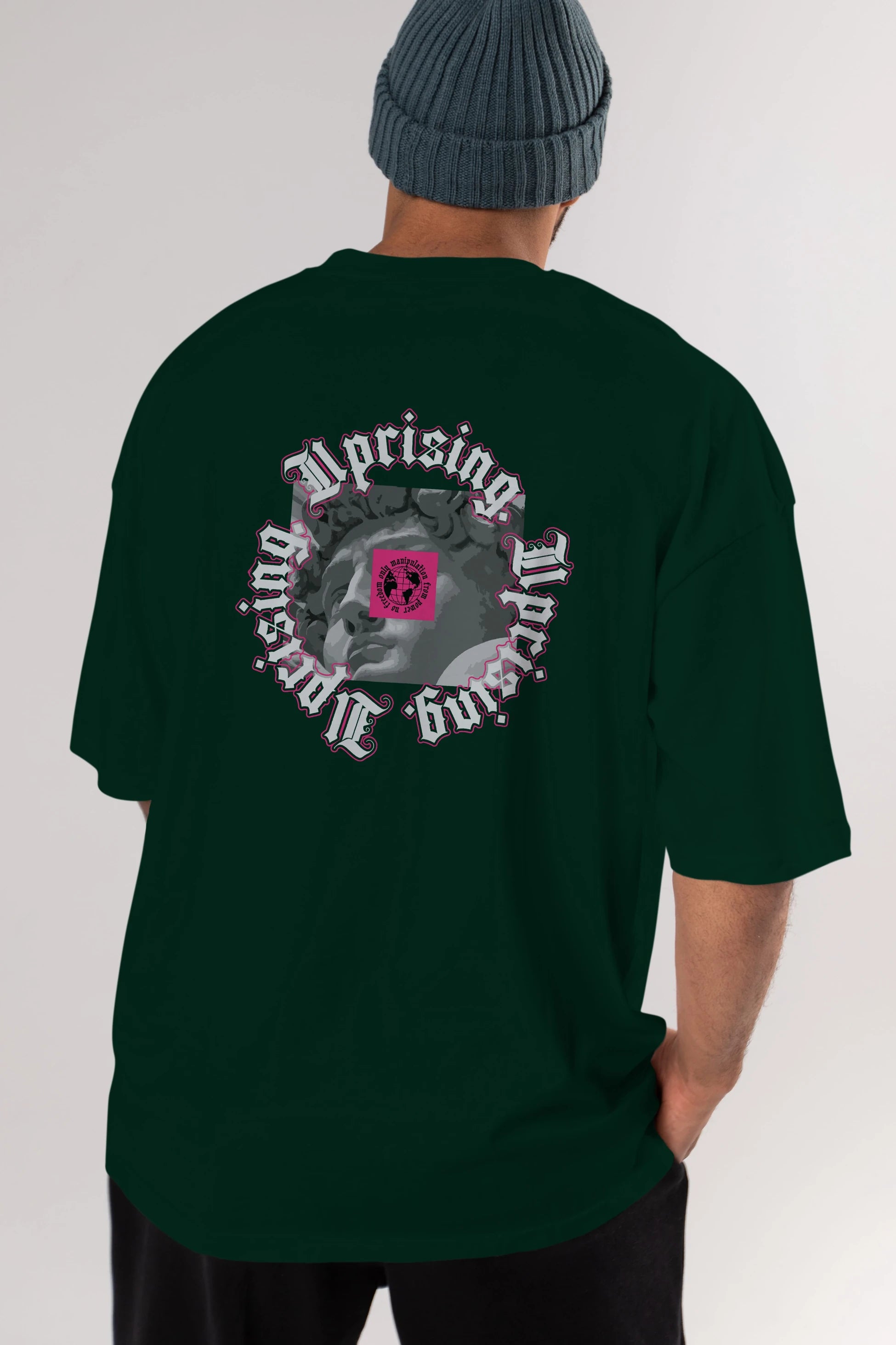 Uprising Arka Baskılı Oversize t-shirt Erkek Kadın Unisex