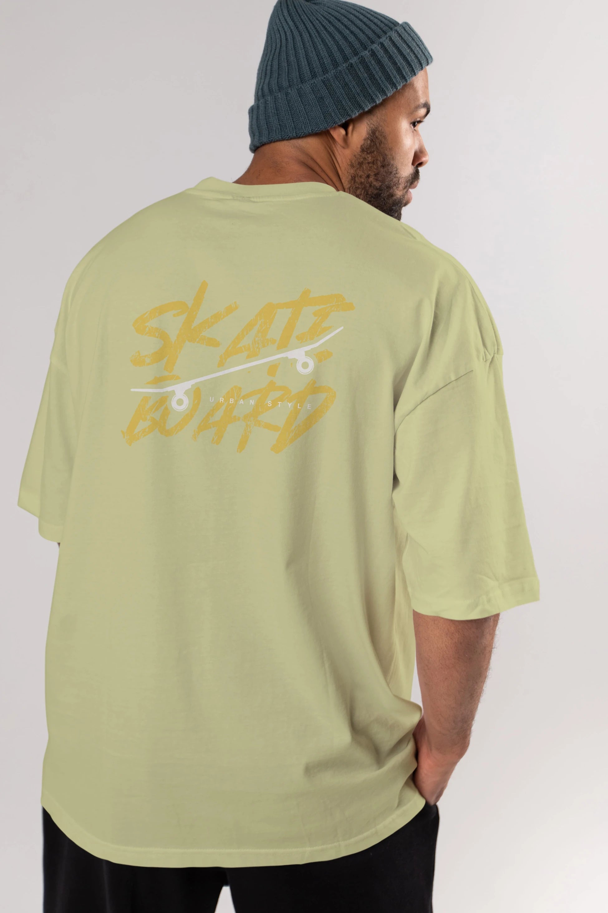 Skate Board Arka Baskılı Oversize t-shirt Erkek Kadın Unisex