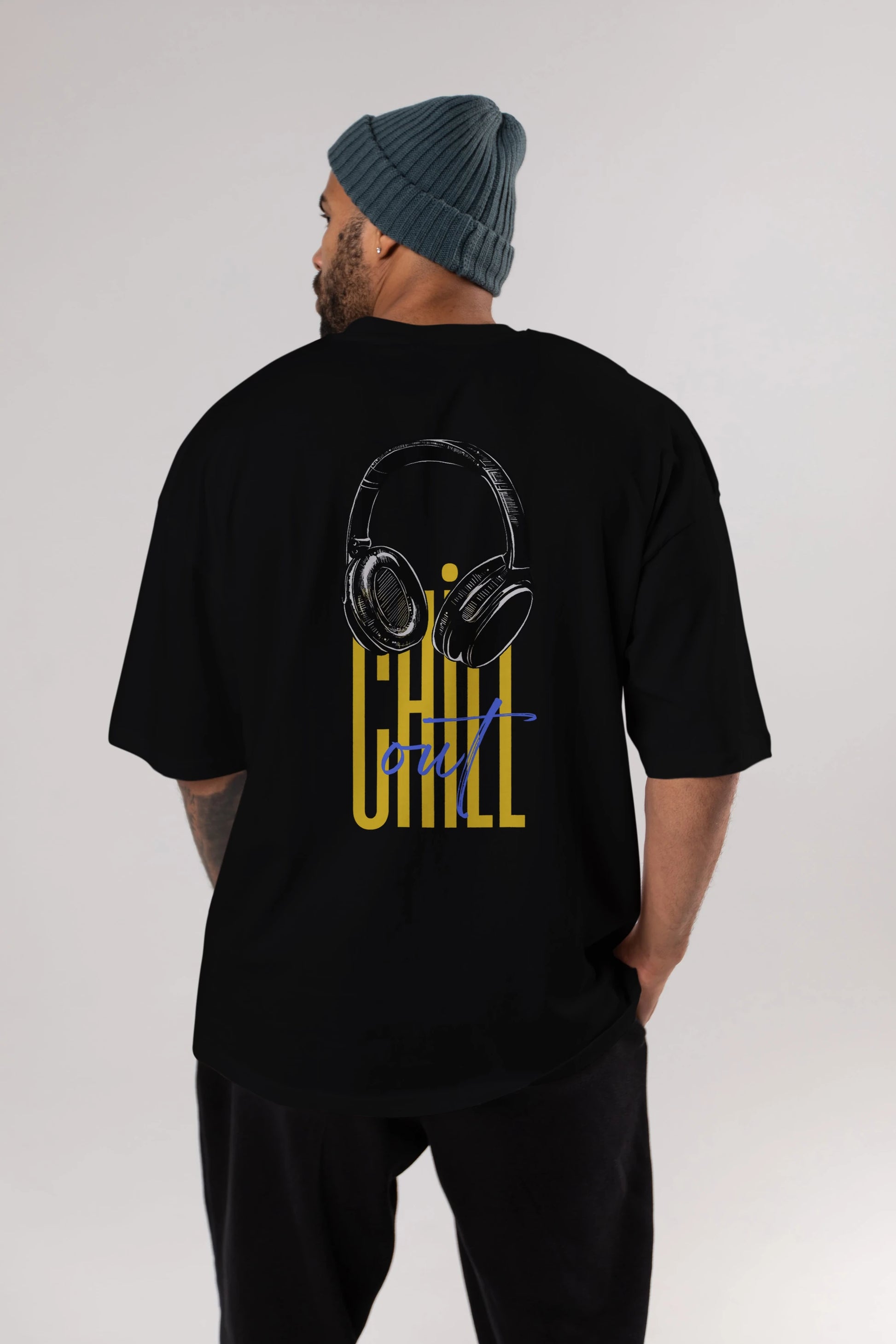 Chill Out Yazılı Arka Baskılı Oversize t-shirt Erkek Kadın Unisex
