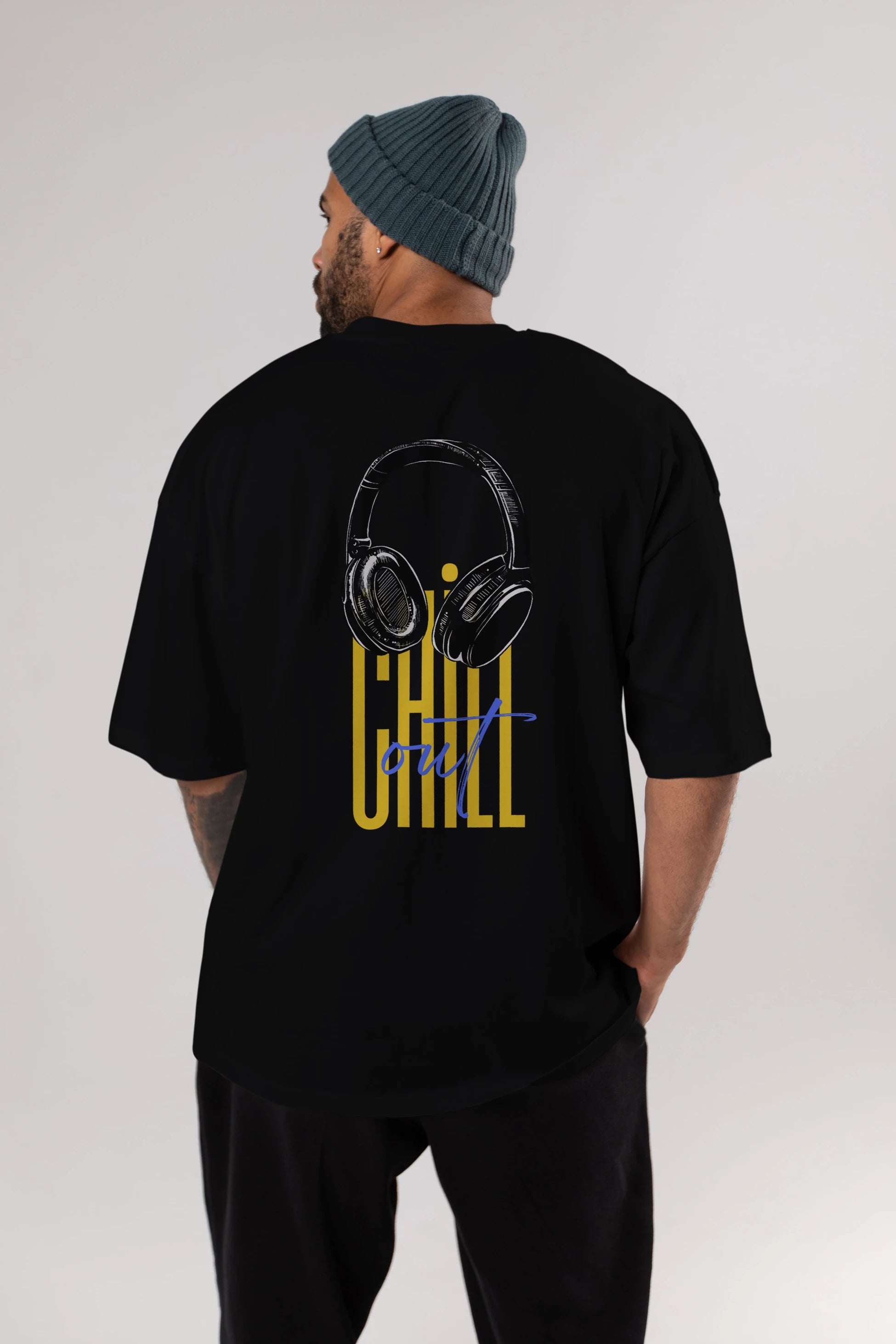 Chill Out Yazılı Arka Baskılı Oversize t-shirt Erkek Kadın Unisex