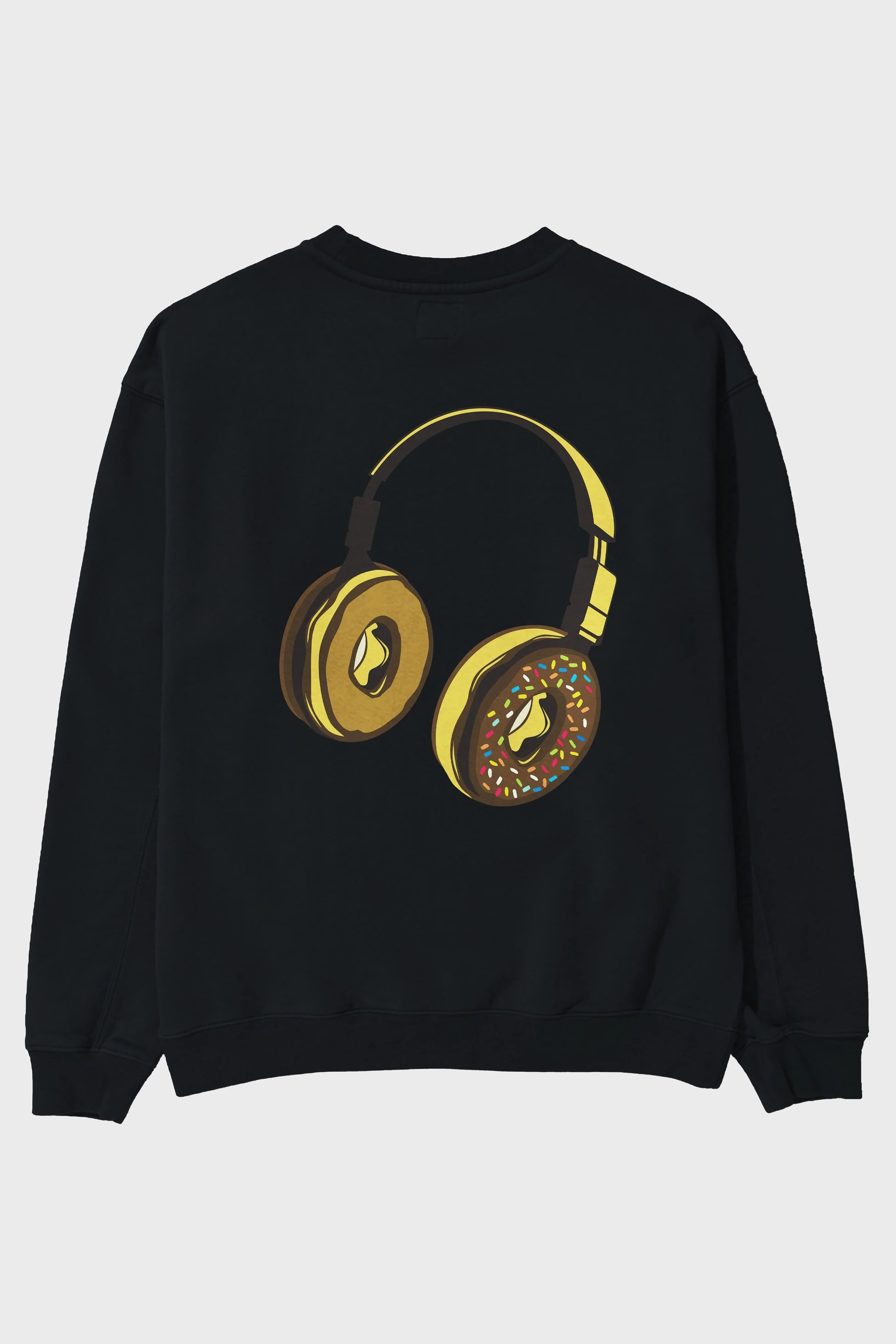 Headphone Donut Arka Baskılı Oversize Sweatshirt Erkek Kadın Unisex