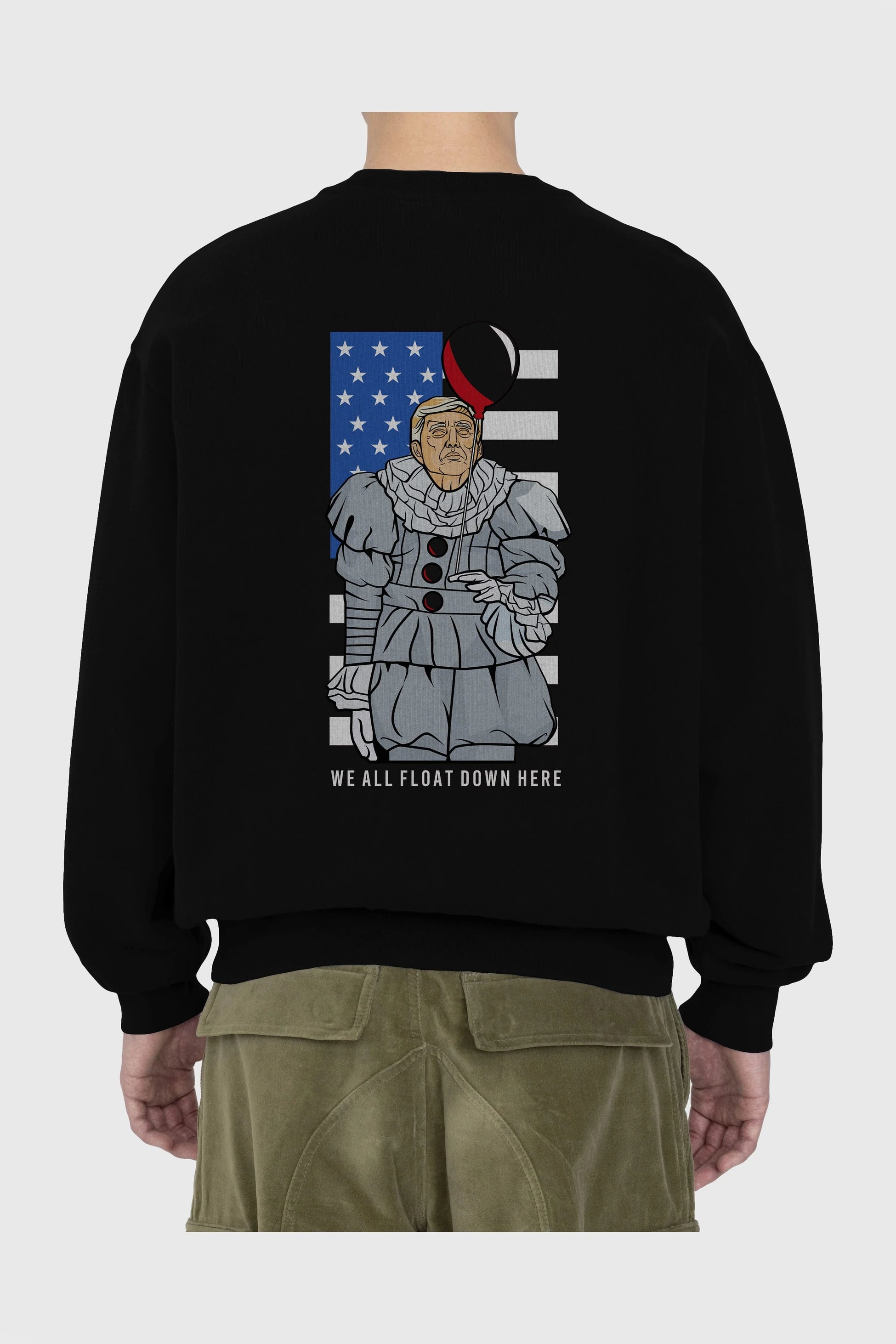 It Trump Arka Baskılı Oversize Sweatshirt Erkek Kadın Unisex