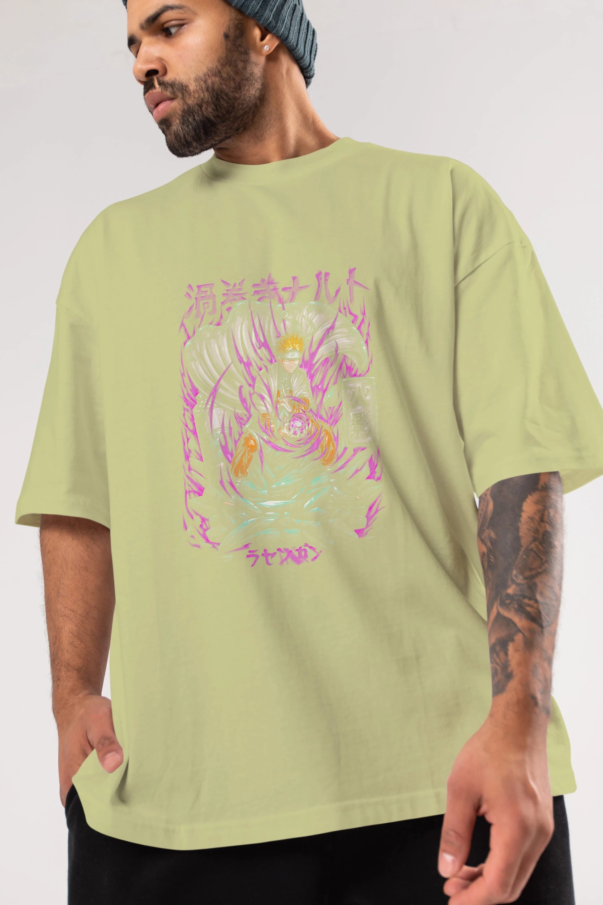 NARUTO Anime Ön Baskılı Oversize t-shirt %100 pamuk Erkek Kadın Unisex