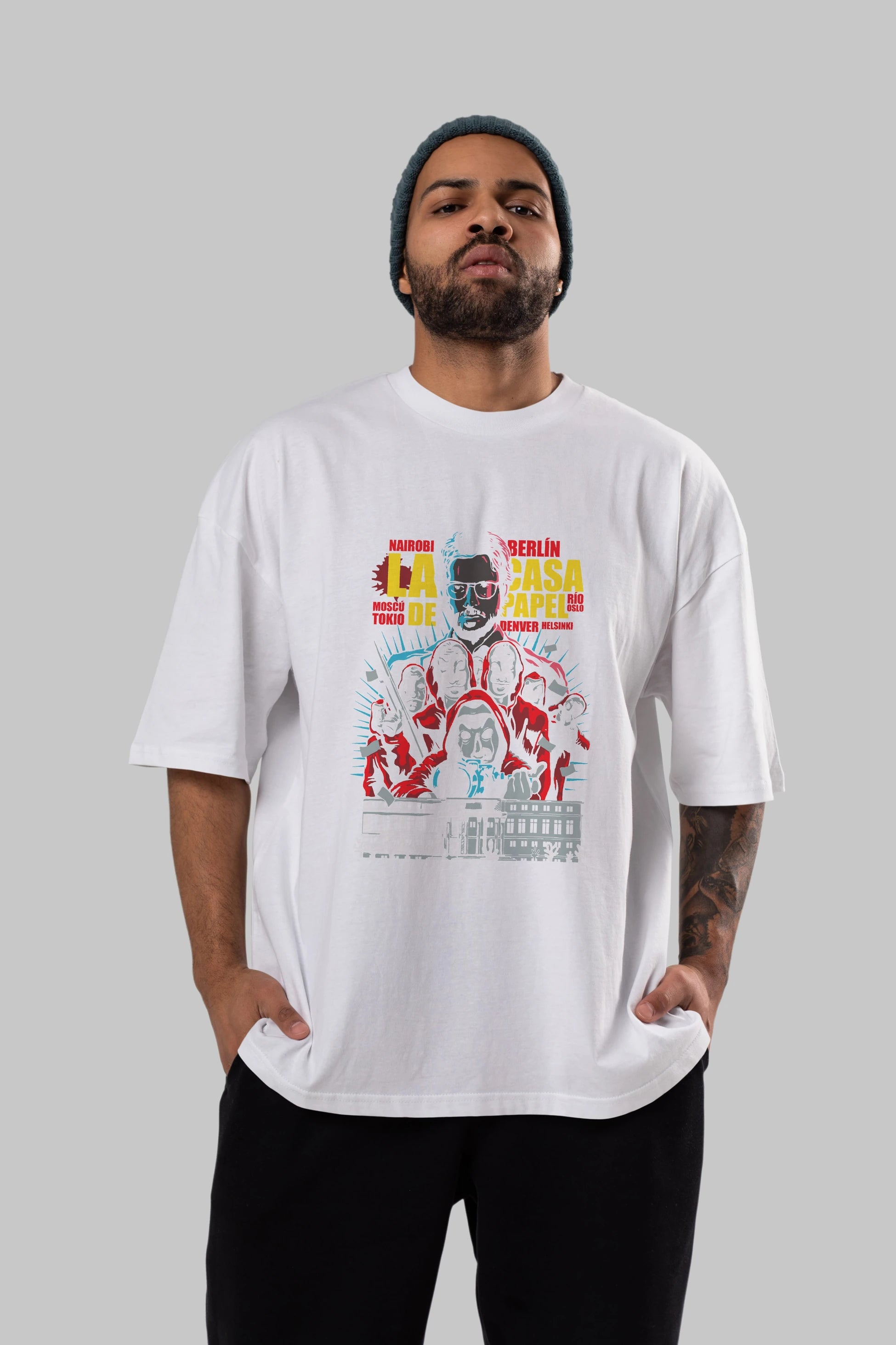 La Casa De Papel (6) Ön Baskılı Oversize t-shirt Erkek Kadın Unisex %100 Pamuk Bisiklet Yaka tişort