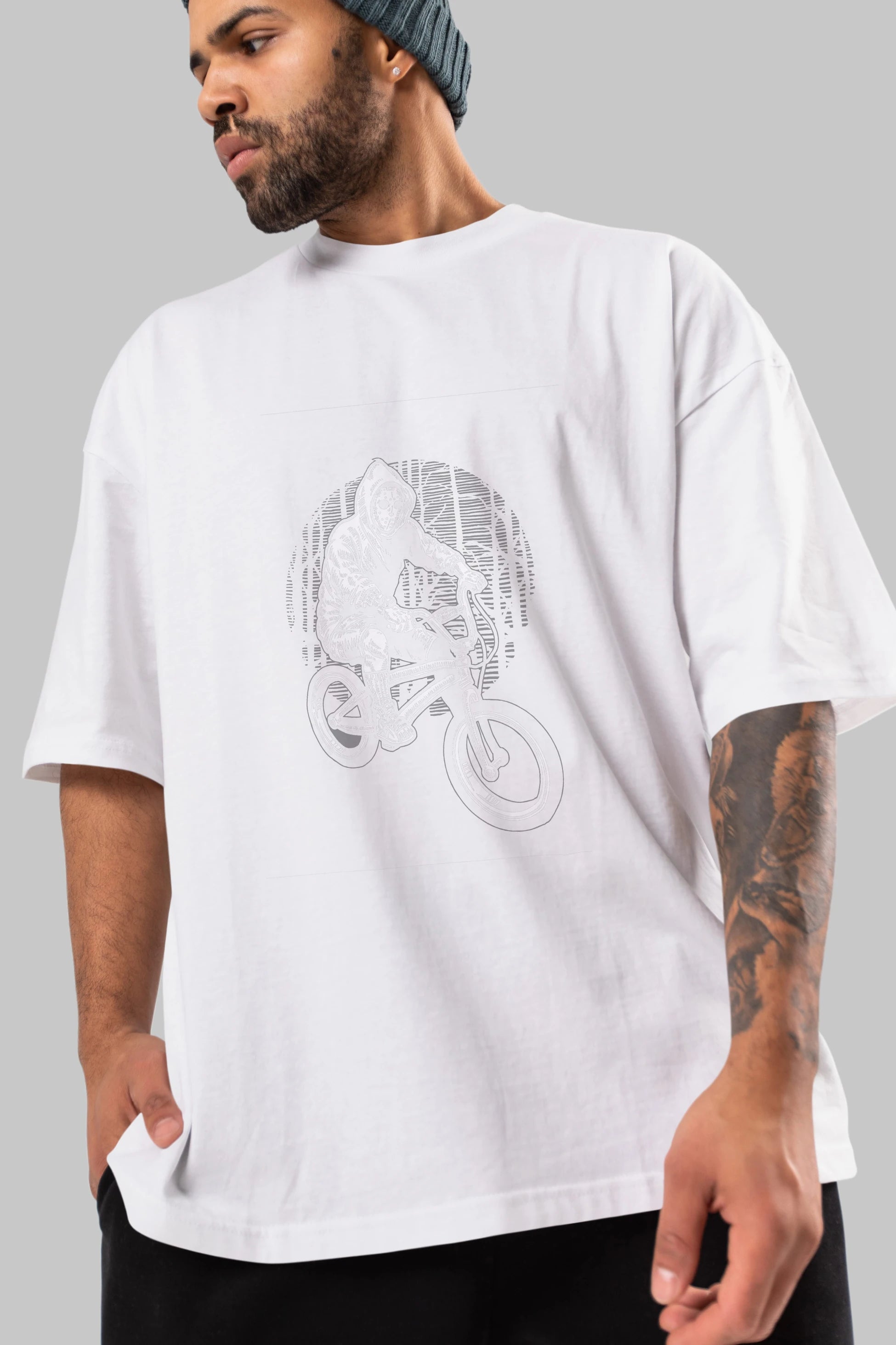 Ride Bike To Kill Ön Baskılı Oversize t-shirt Erkek Kadın Unisex %100 Pamuk tişort