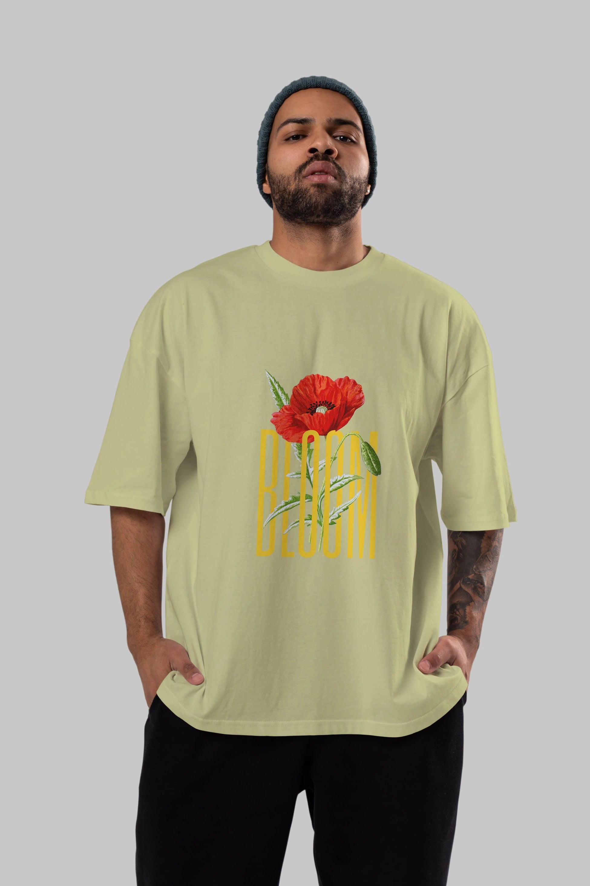 Bloom Flower Ön Baskılı Oversize t-shirt Erkek Kadın Unisex