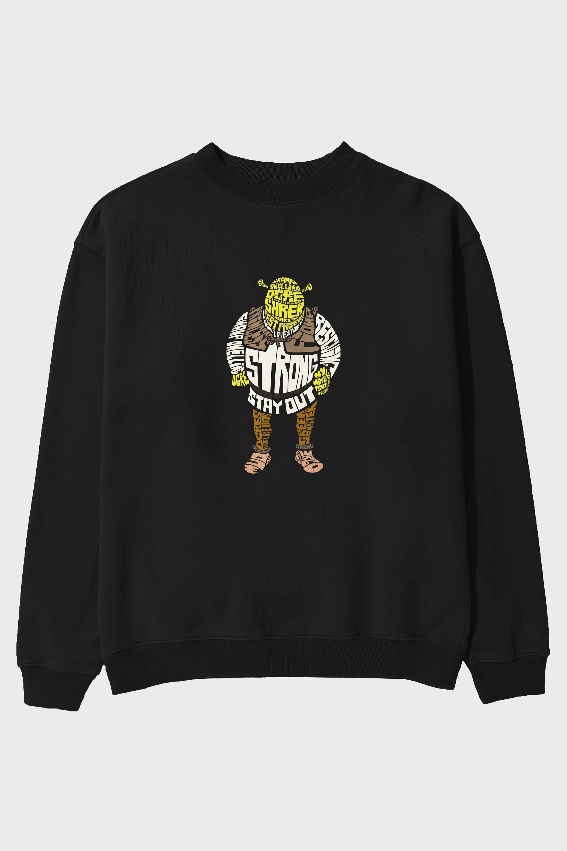Shrek Ön Baskılı Oversize Sweatshirt Erkek Kadın Unisex
