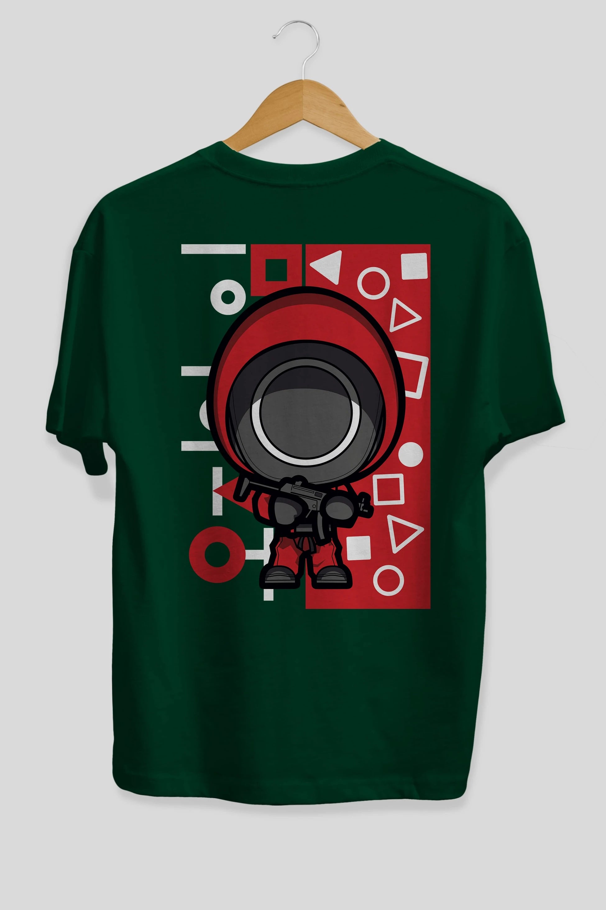 Squid Game (4) Arka Baskılı Oversize t-shirt Erkek Kadın Unisex %100 Pamuk Bisiklet Yaka tişort