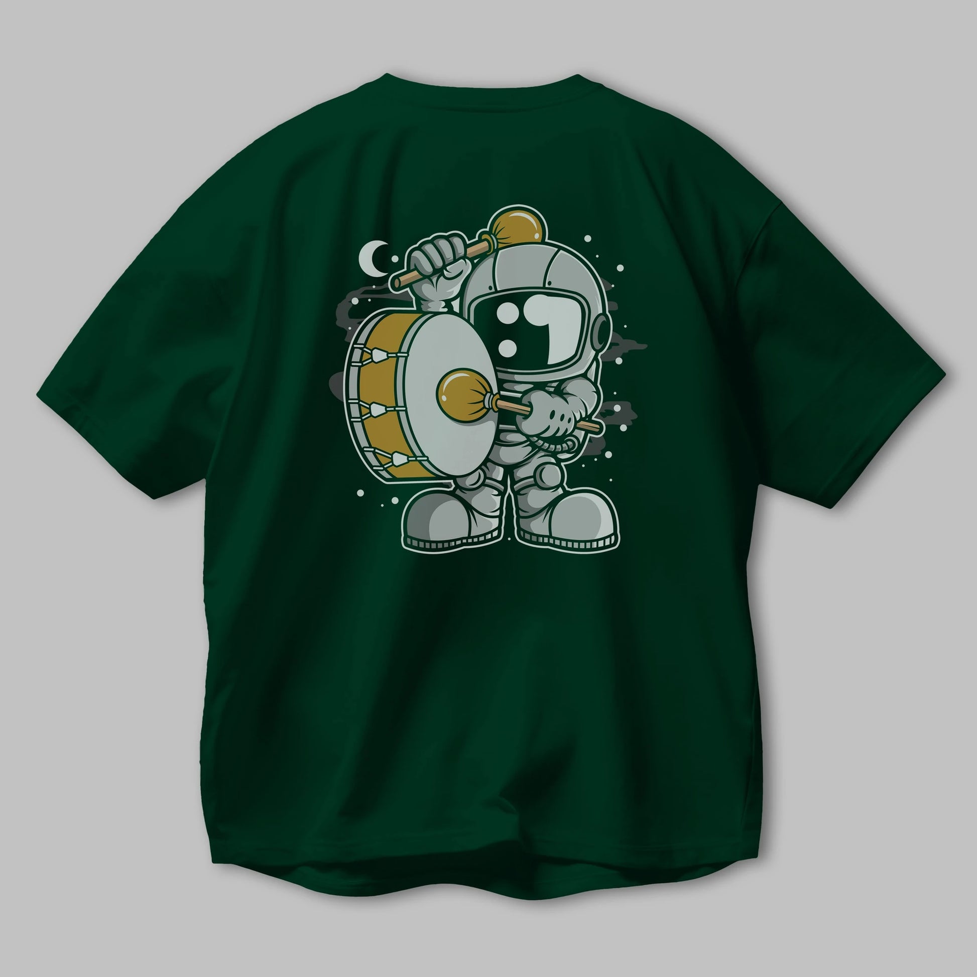 Astronaut Marching Band Arka Baskılı Oversize t-shirt Erkek Kadın Unisex