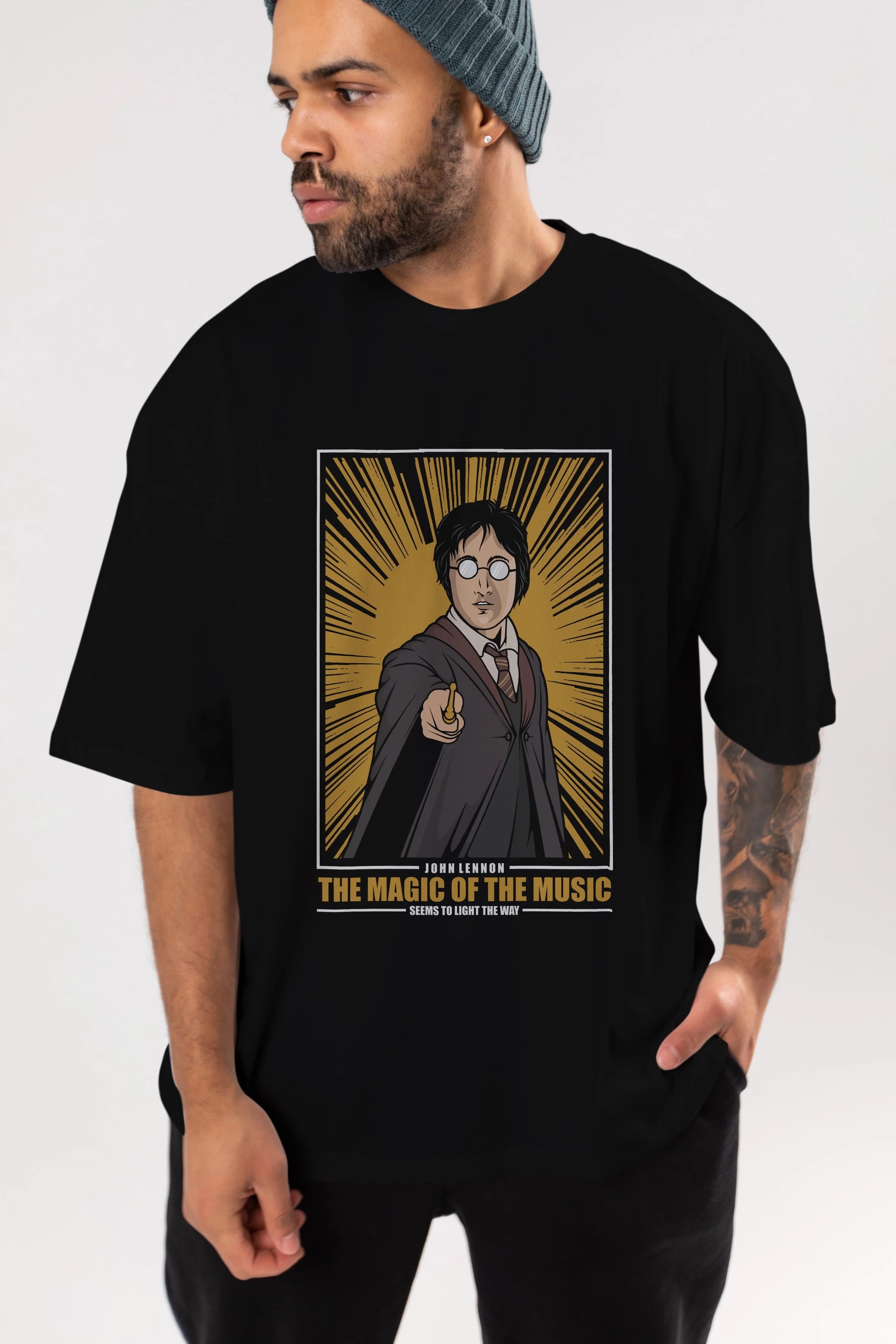 John Potter Ön Baskılı Oversize t-shirt Erkek Kadın Unisex %100 Pamuk tişort