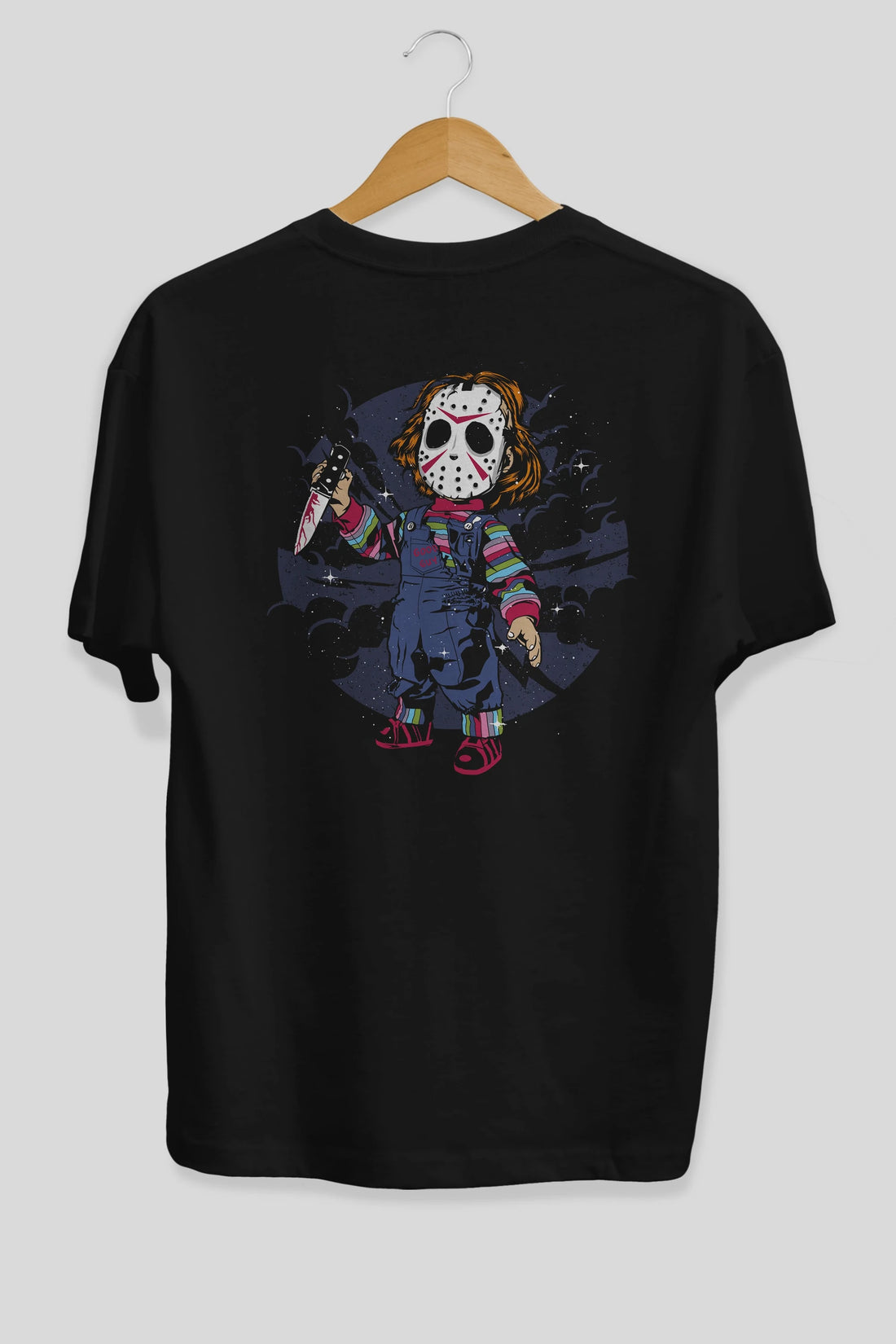 Chucky Arka Baskılı Oversize t-shirt Erkek Kadın Unisex %100 Pamuk