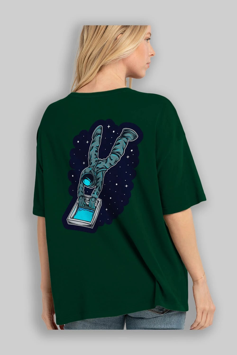 Astroscreen Sticker Arka Baskılı Oversize t-shirt Erkek Kadın Unisex