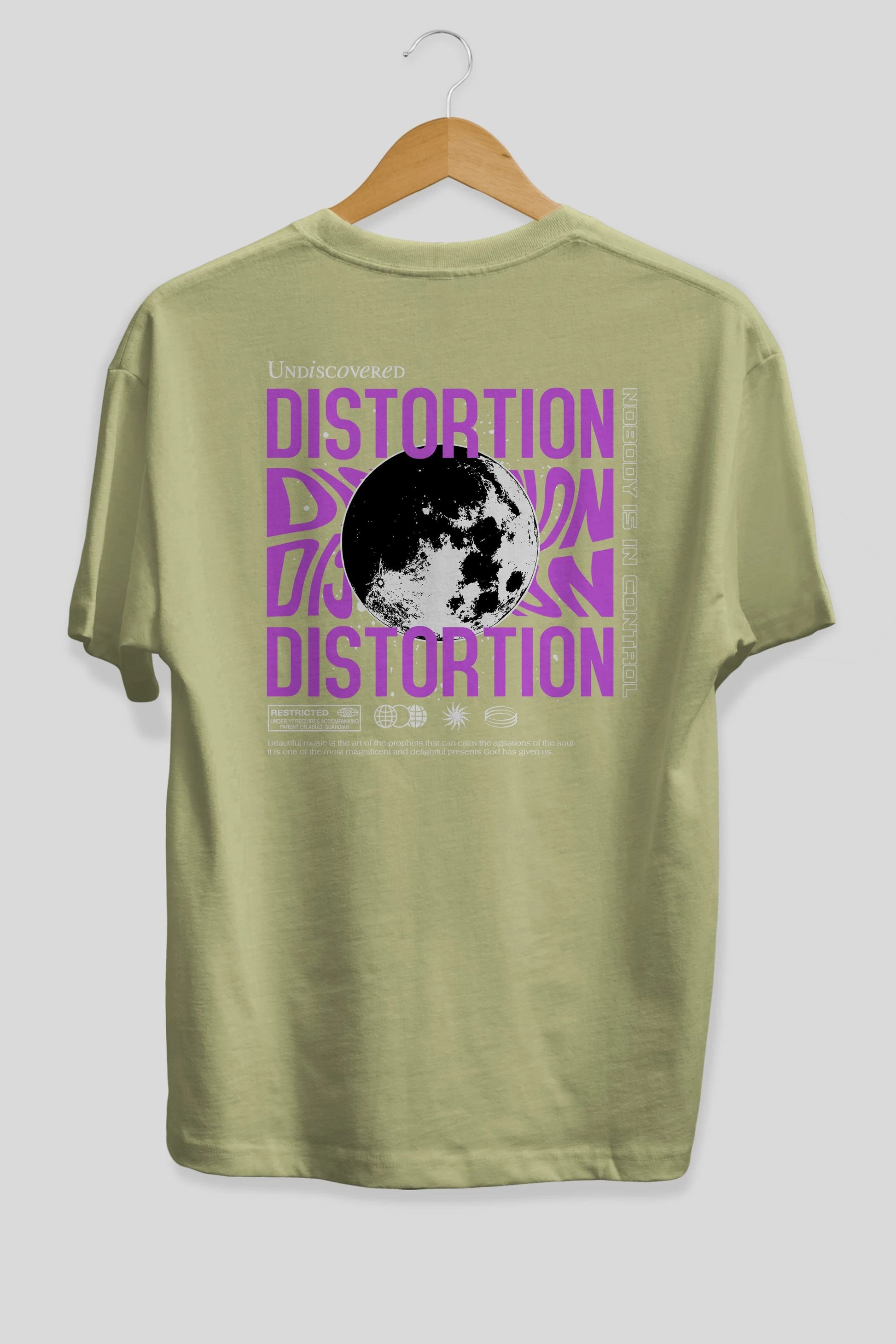 Distortion Arka Baskılı Oversize t-shirt Erkek Kadın Unisex