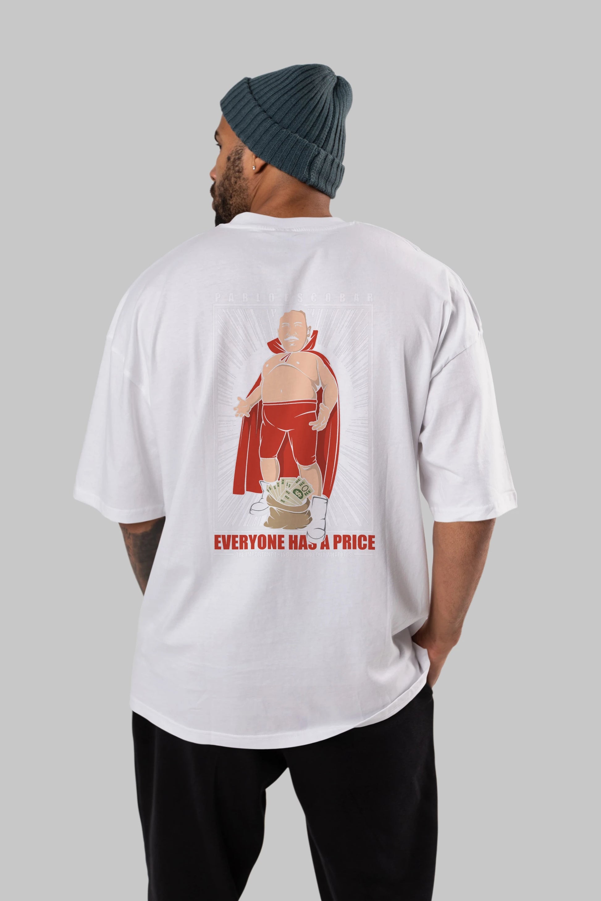 Pablo Escobar Luchador Arka Baskılı Oversize t-shirt Erkek Kadın Unisex %100 Pamuk tişort