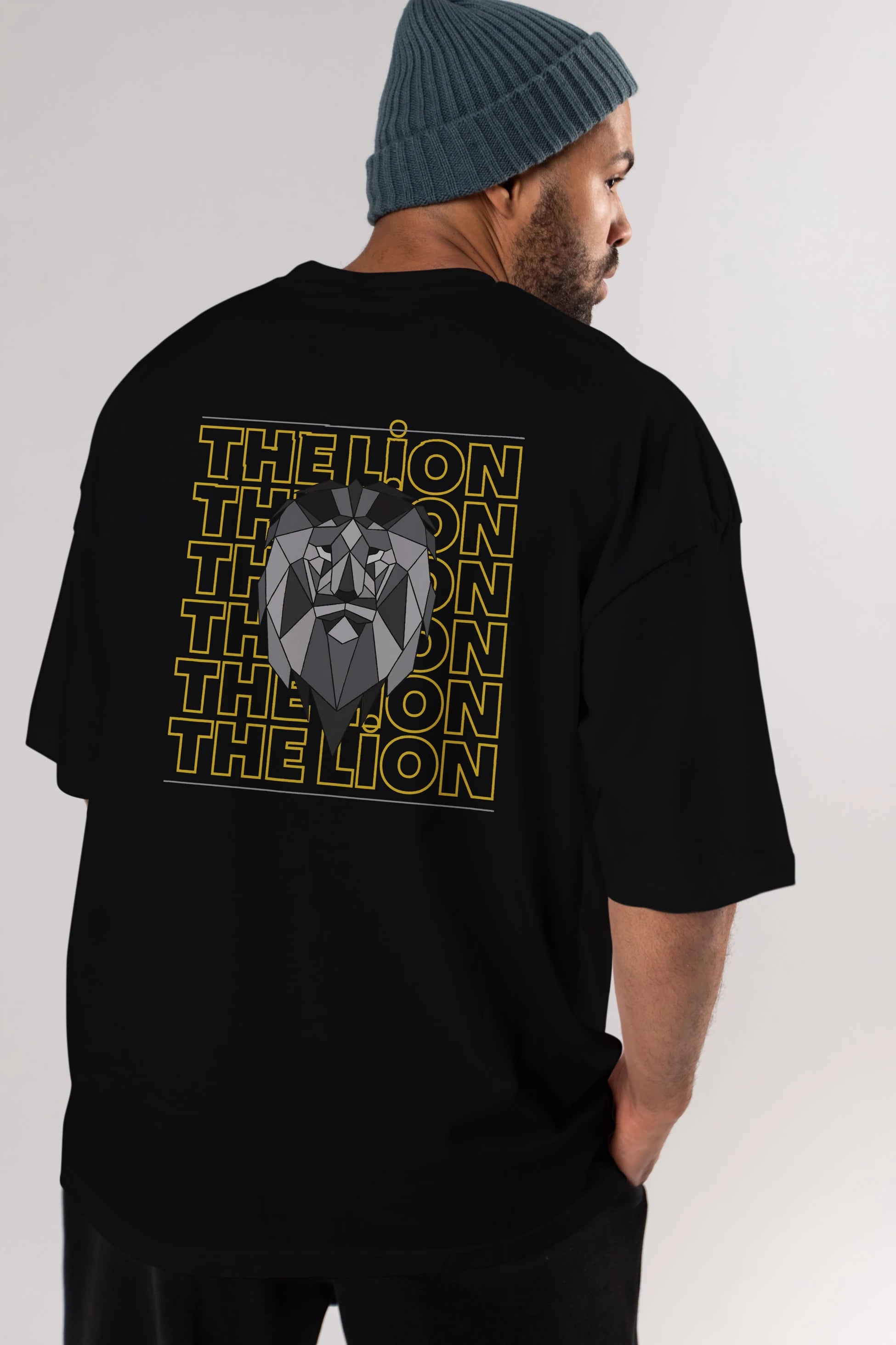 The Lion Yazılı Arka Baskılı Oversize t-shirt Erkek Kadın Unisex