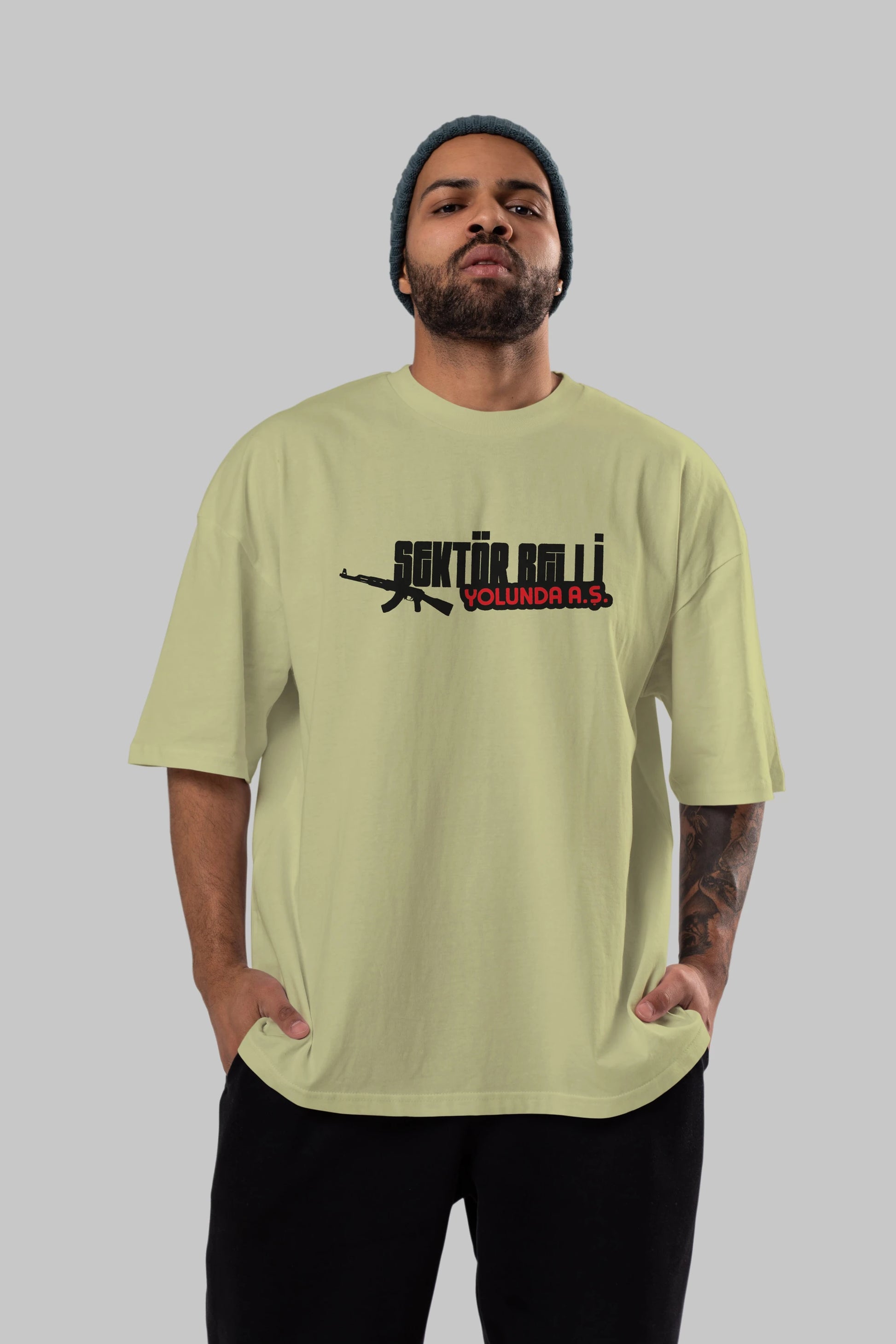 Sektör Belli Ön Baskılı Oversize t-shirt %100 pamuk Erkek Kadın Unisex
