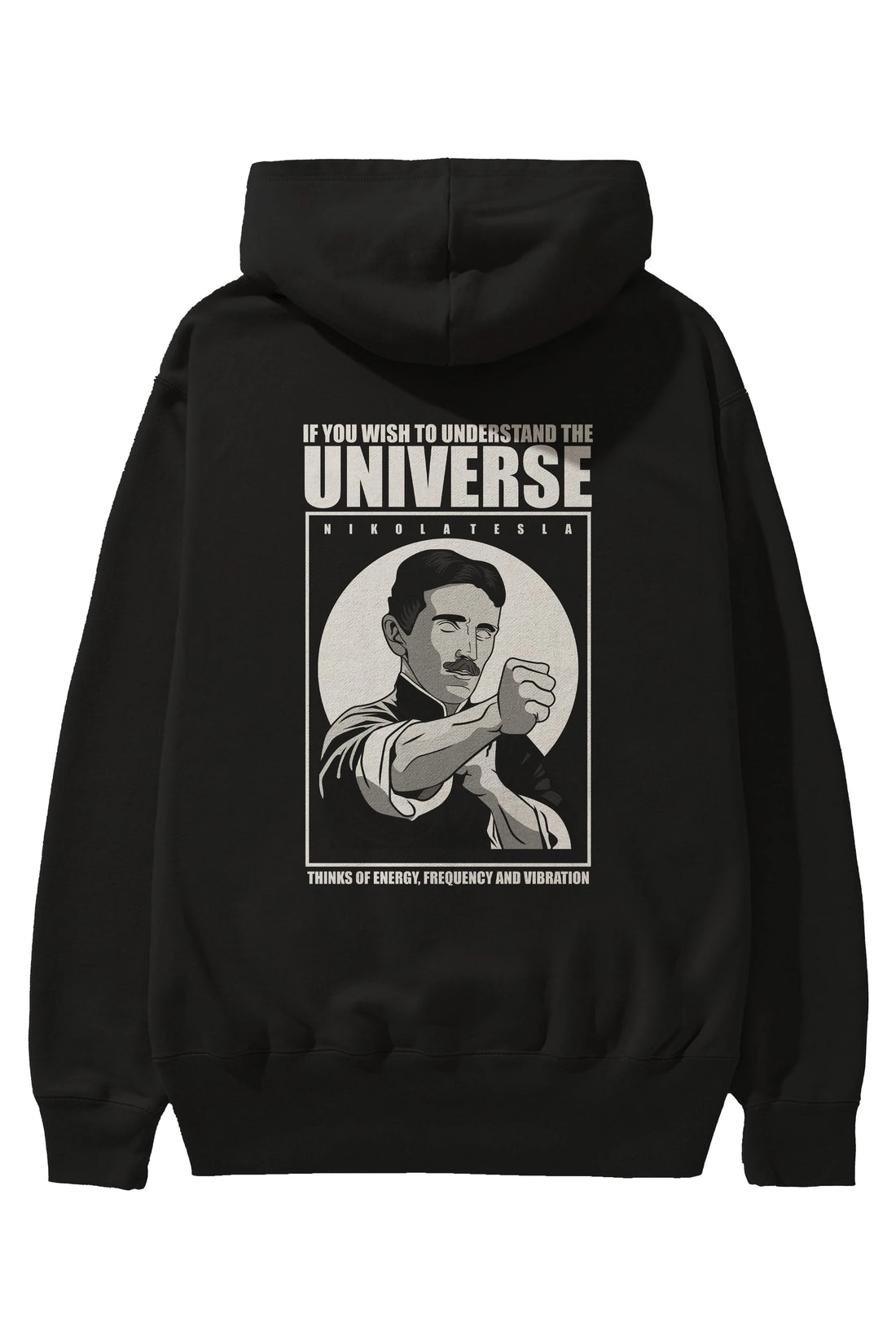 Nicola Tesla Ip Man Arka Baskılı Hoodie Oversize Kapüşonlu Sweatshirt Erkek Kadın Unisex