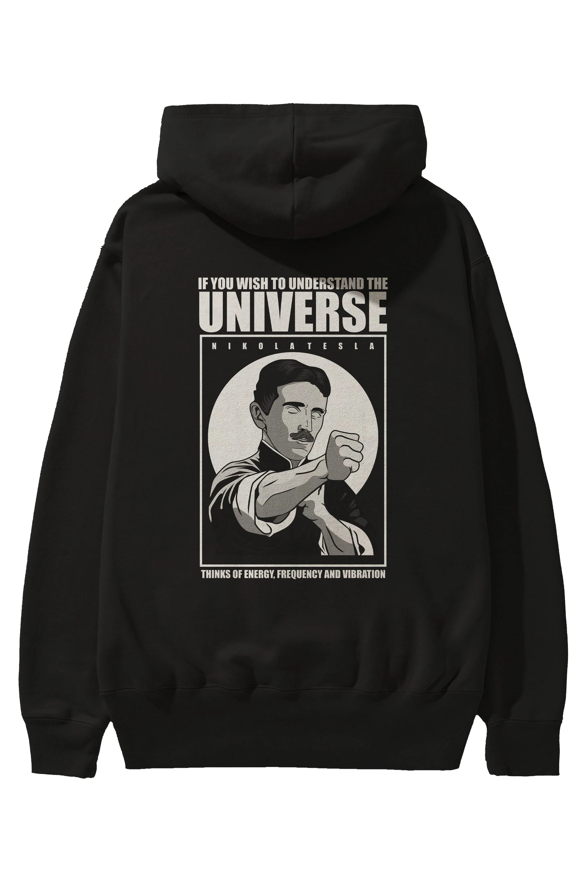 Nicola Tesla Ip Man Arka Baskılı Hoodie Oversize Kapüşonlu Sweatshirt Erkek Kadın Unisex
