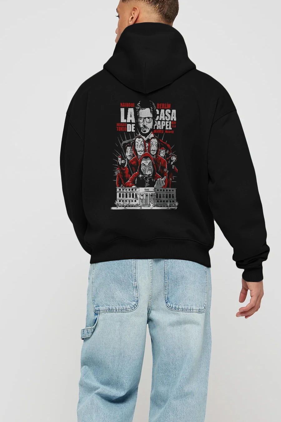 La Casa De Papel (2) Arka Baskılı Hoodie Oversize Kapüşonlu Sweatshirt Erkek Kadın Unisex