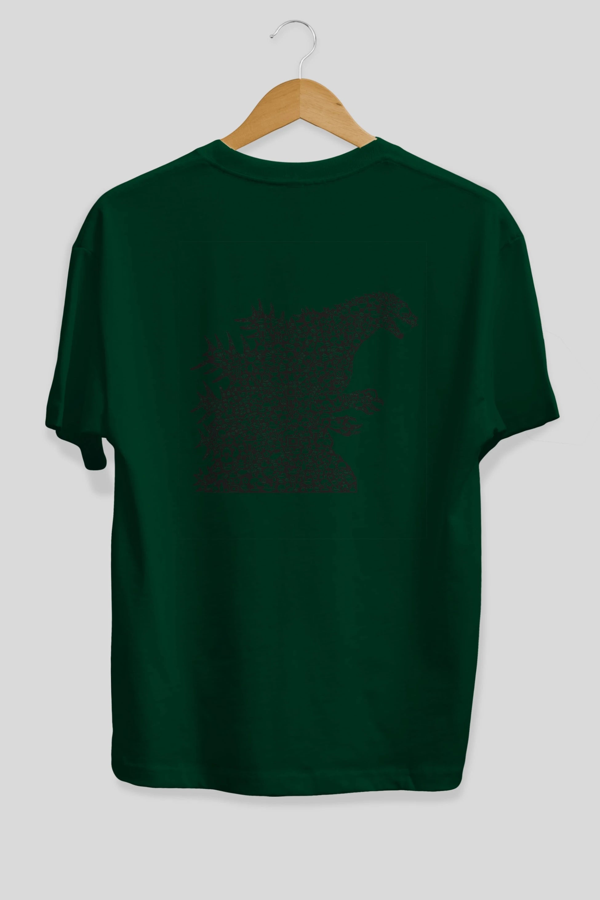 Godzilla Arka Baskılı Oversize t-shirt %100 pamuk Erkek Kadın Unisex