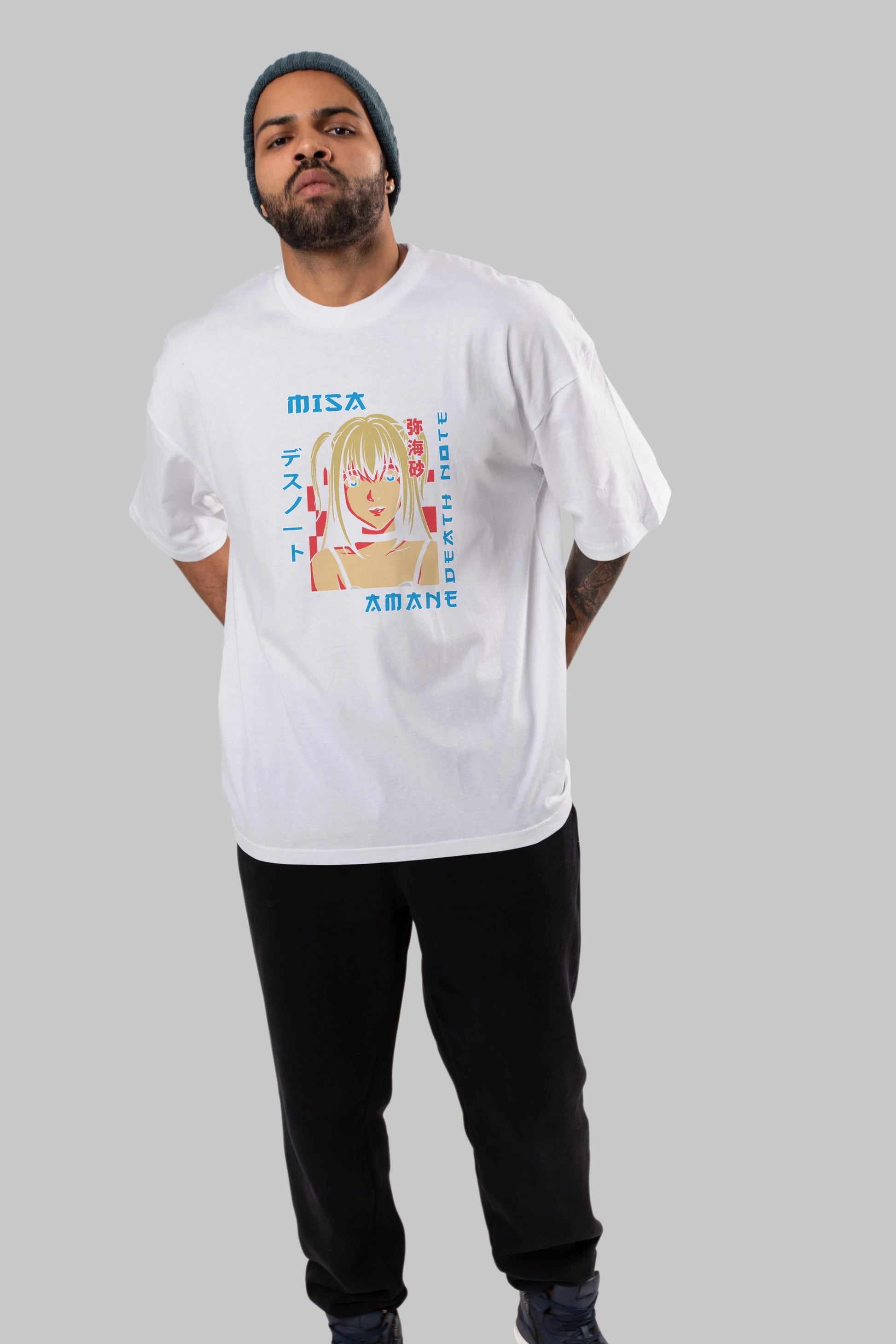 MISA-DEATH NOTE Anime Ön Baskılı Oversize t-shirt %100 pamuk Erkek Kadın Unisex