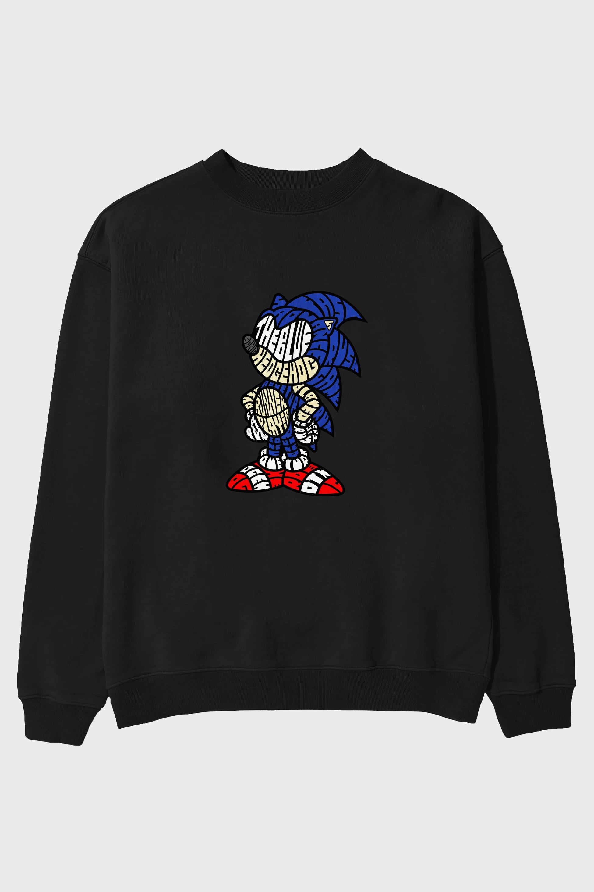 The Blue Hedgehog Ön Baskılı Oversize Sweatshirt Erkek Kadın Unisex