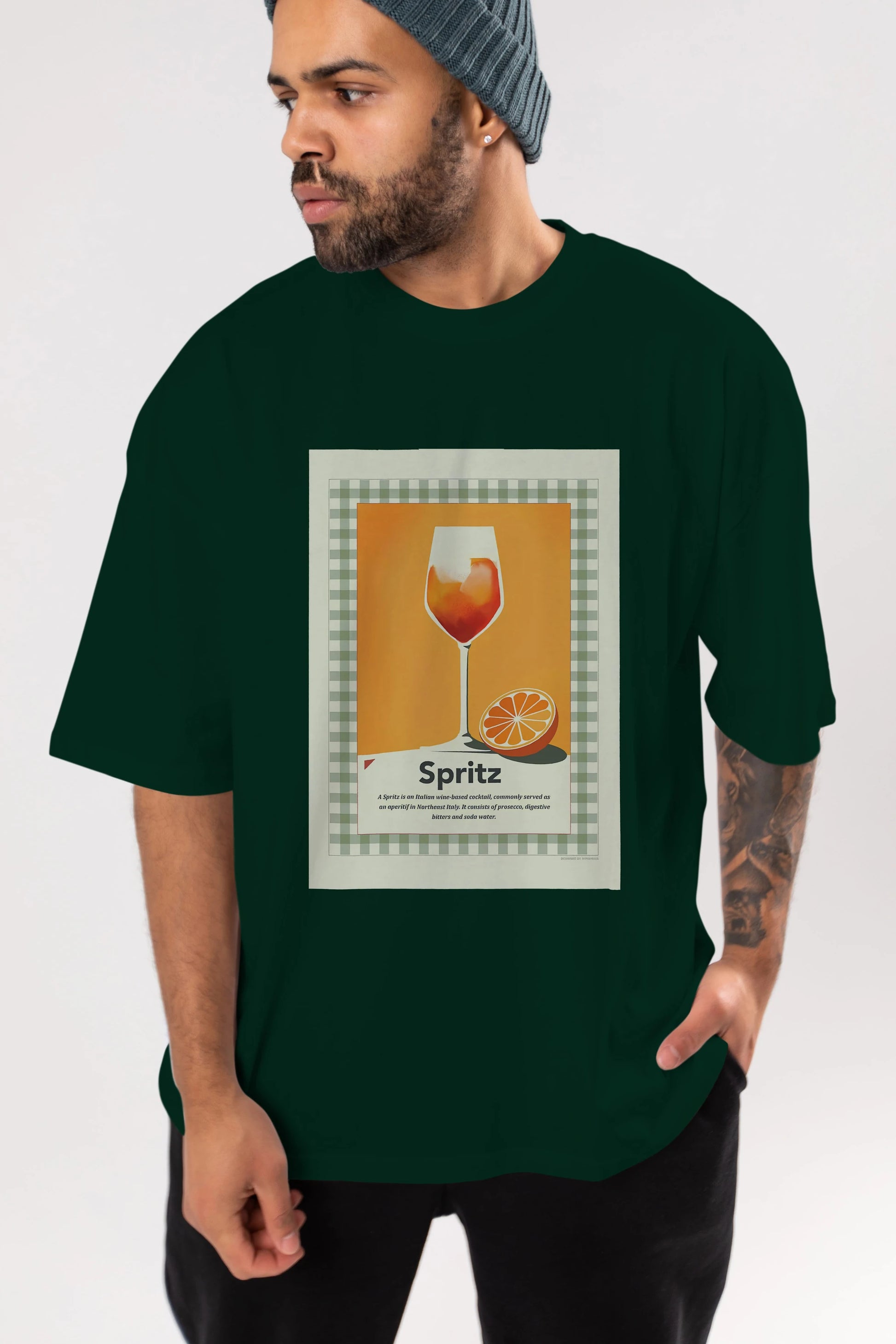 Aperol Spritz 5 Ön Baskılı Oversize t-shirt Erkek Kadın Unisex %100 Pamuk Bisiklet Yaka tişort
