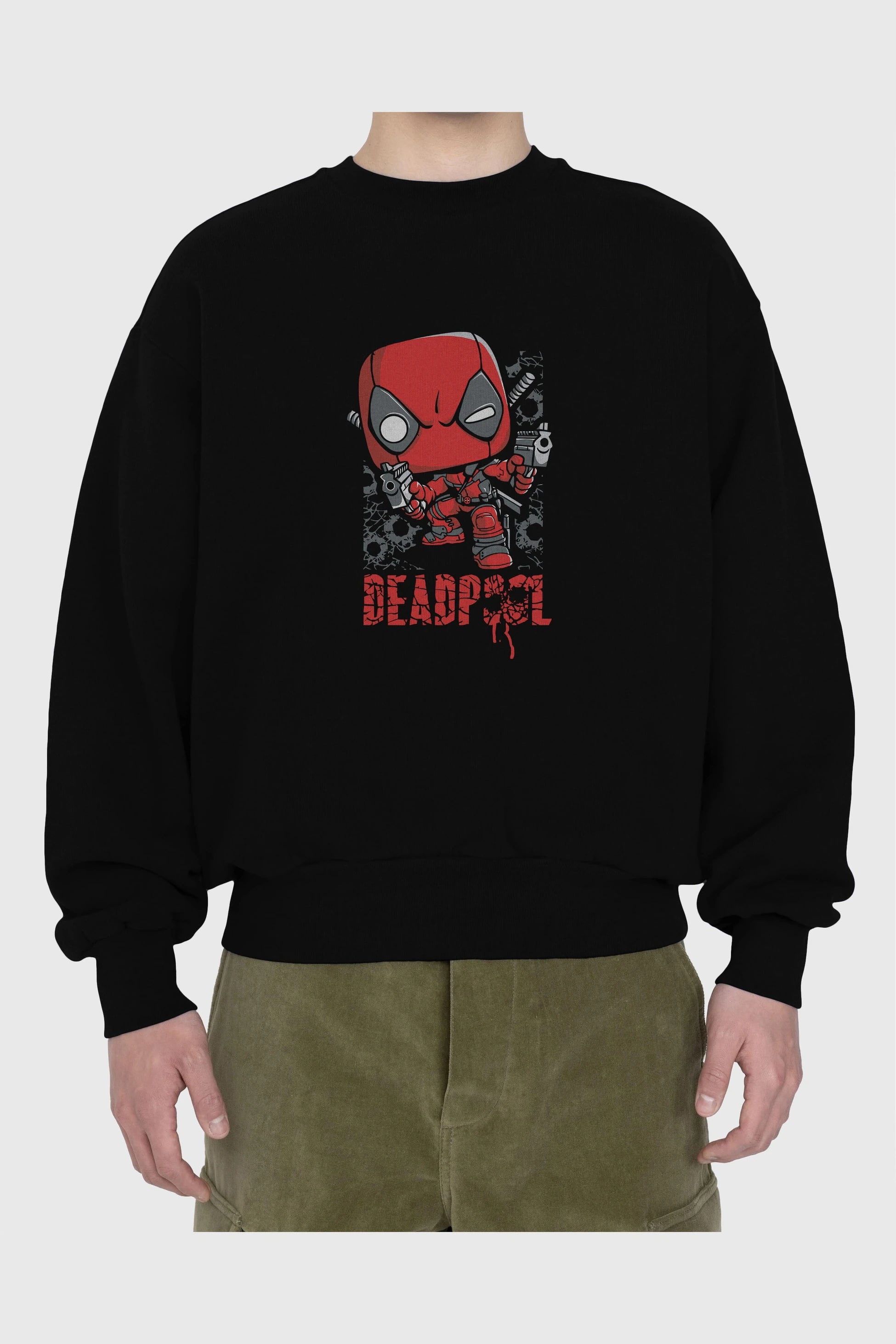 Deadpool (8) Ön Baskılı Oversize Sweatshirt Erkek Kadın Unisex
