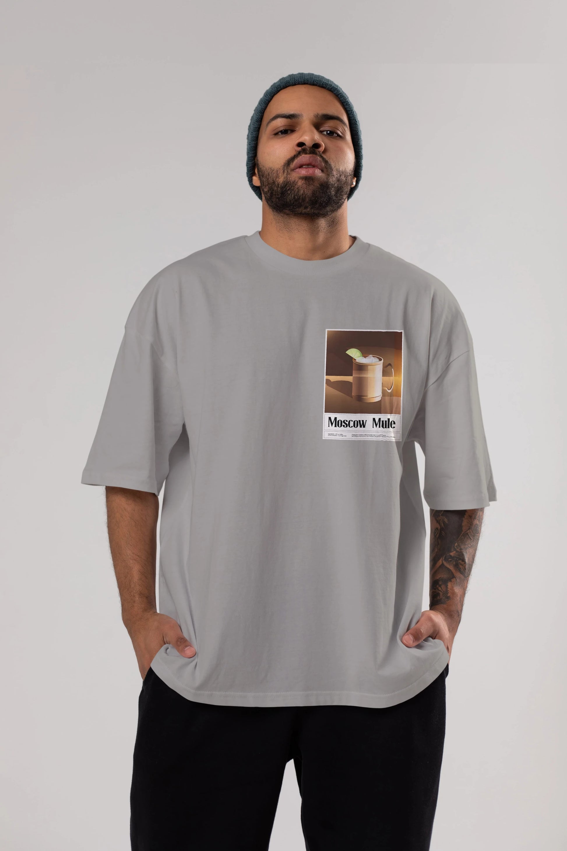 Moscow Mule 3 Ön Sol Baskılı Oversize t-shirt Erkek Kadın Unisex %100 Pamuk Bisiklet Yaka tişort