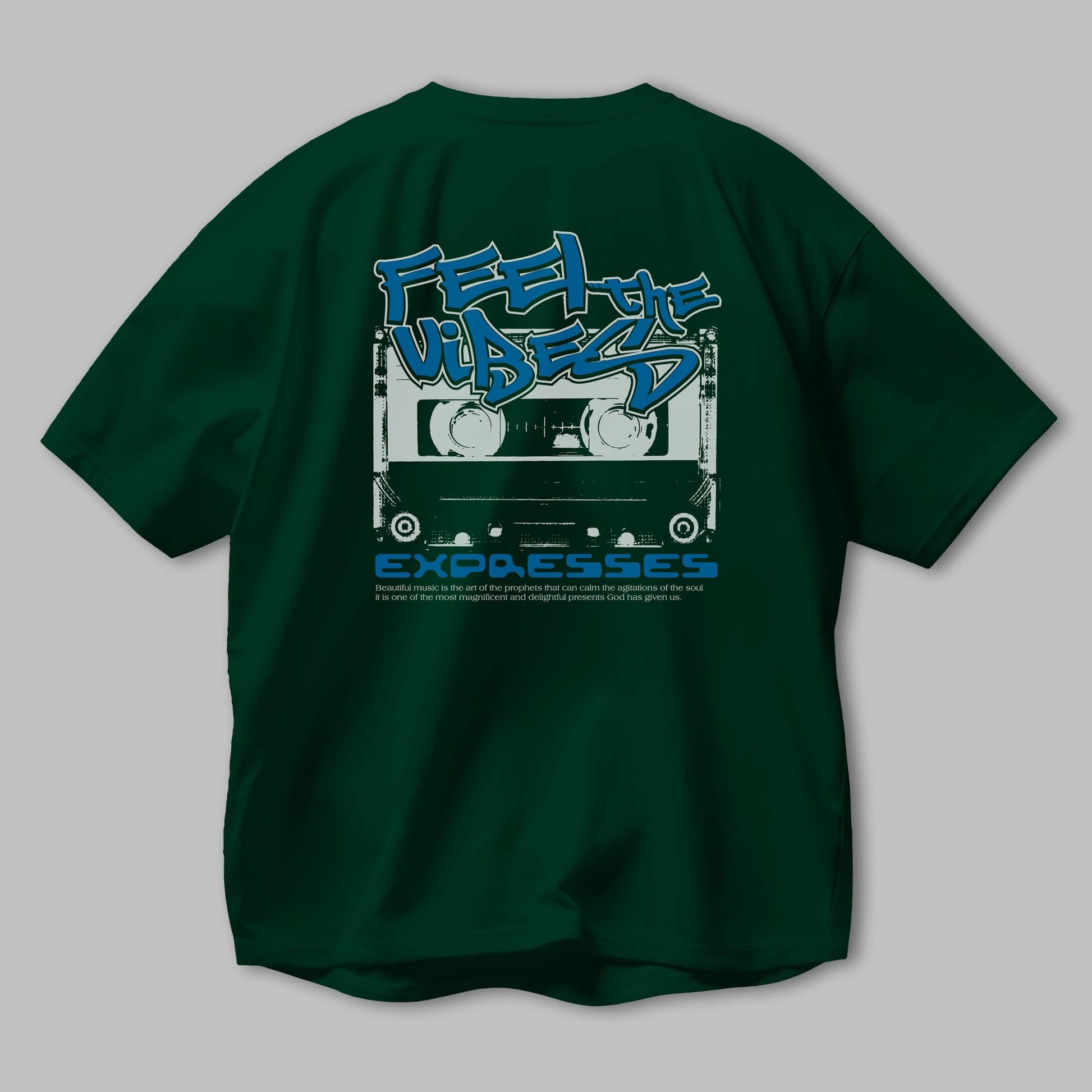 Feel The Vibes Arka Baskılı Oversize t-shirt Erkek Kadın Unisex