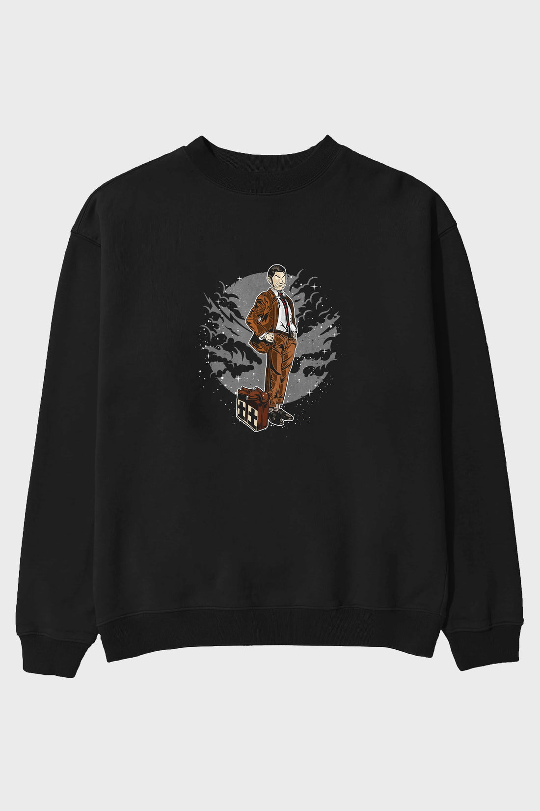 Mr Bean Ön Baskılı Oversize Sweatshirt Erkek Kadın Unisex