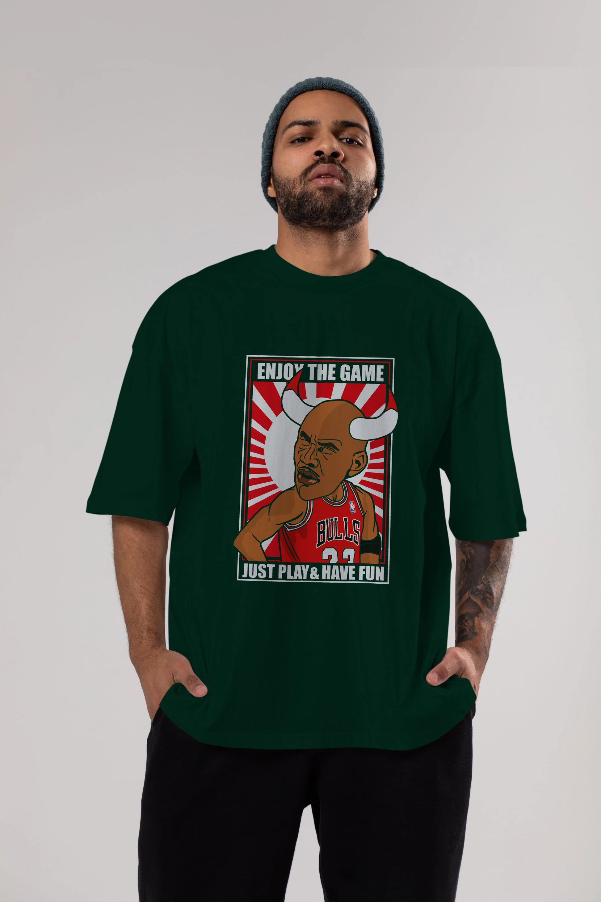 Michael Jordan Ön Baskılı Oversize t-shirt Erkek Kadın Unisex %100 Pamuk tişort